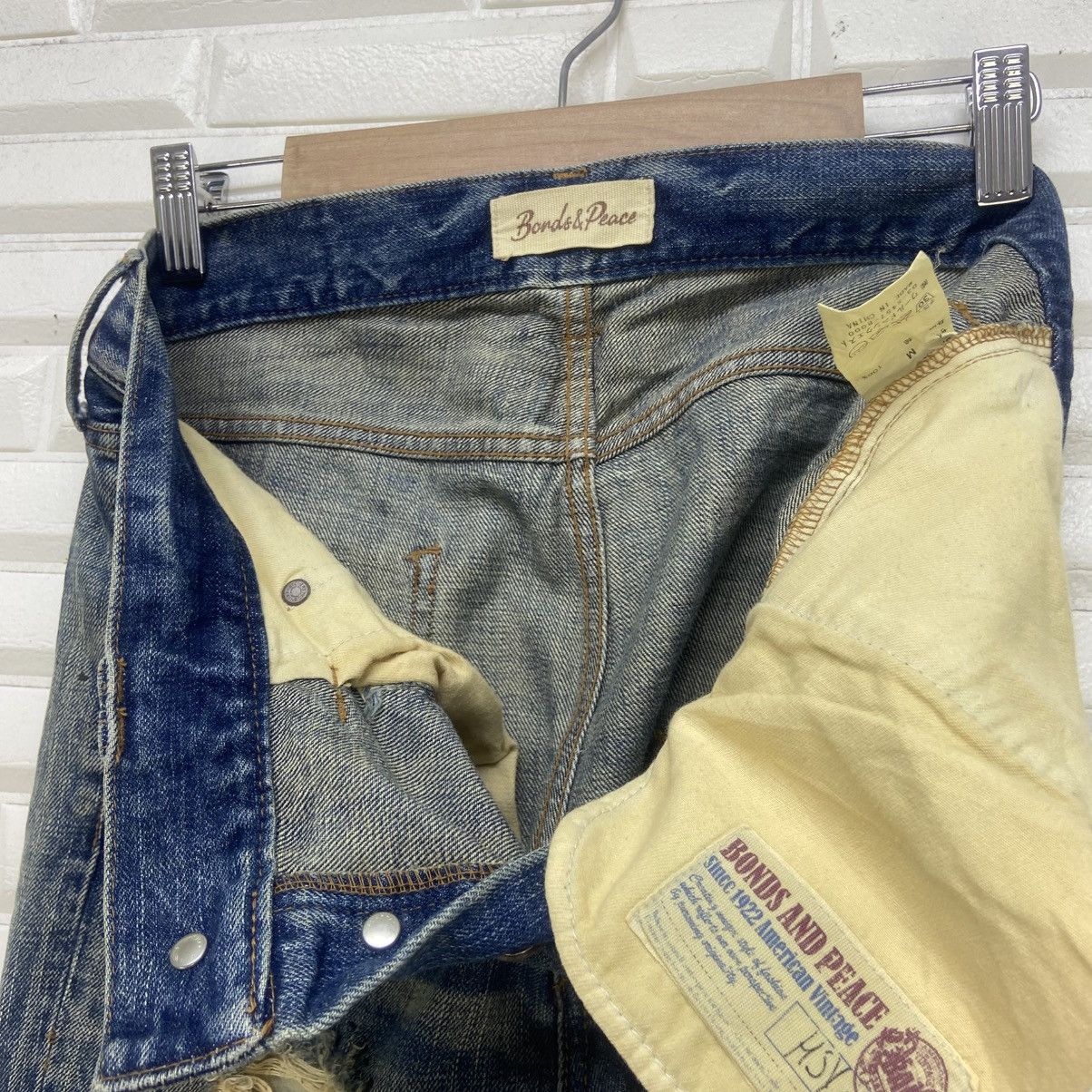 Japanese Brand Bonds & Peace Street Fashion Patchwork Distressed Denim Size US 30 / EU 46 - 21 Thumbnail