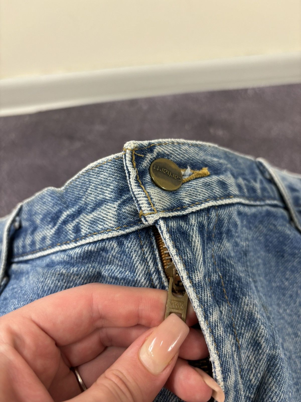 Carhartt Vintage Carhartt USA Faded Blue Denim Hype Work Baggy Jeans Size US 36 / EU 52 - 18 Thumbnail