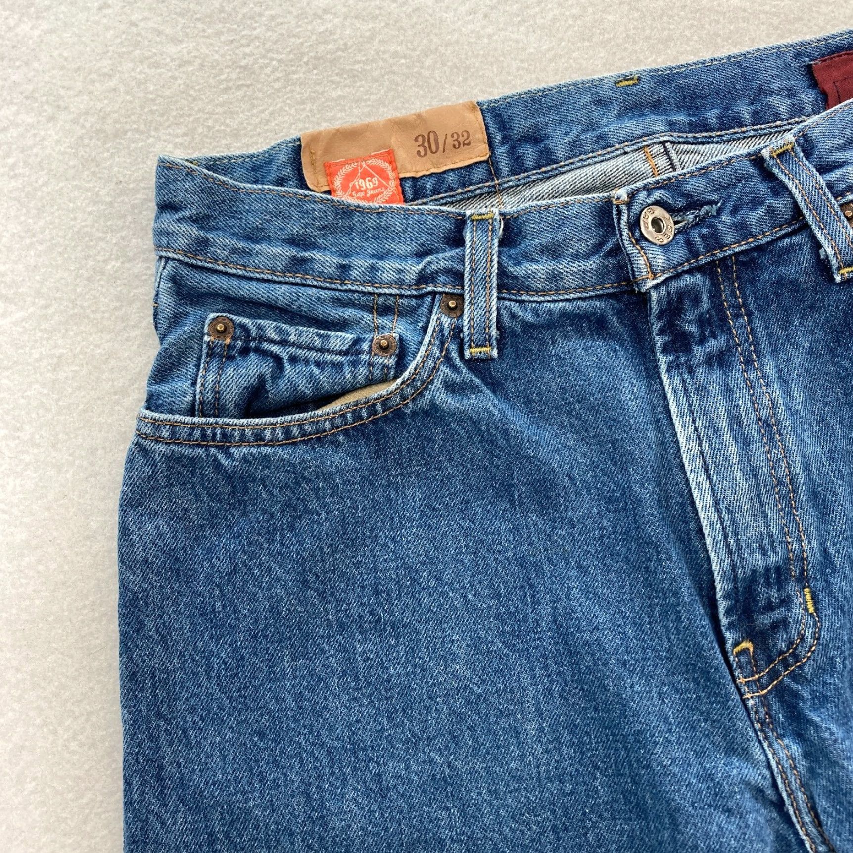 Gap VINTAGE Gap 1969 Jeans Mens 30x32 Straight Leg Dark Stone Wash Blue Denim Y2K Size US 30 / EU 46 - 3 Thumbnail