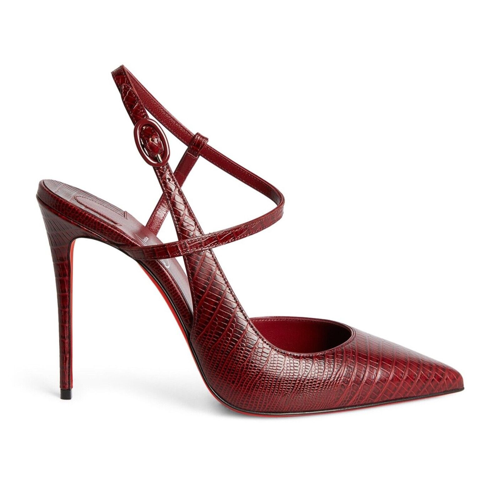 Christian Louboutin Jenlove 100 Bourbon Lizzy Ankle Strap Pointed Heel Pump 38 Size US 8 / IT 38 - 1 Thumbnail
