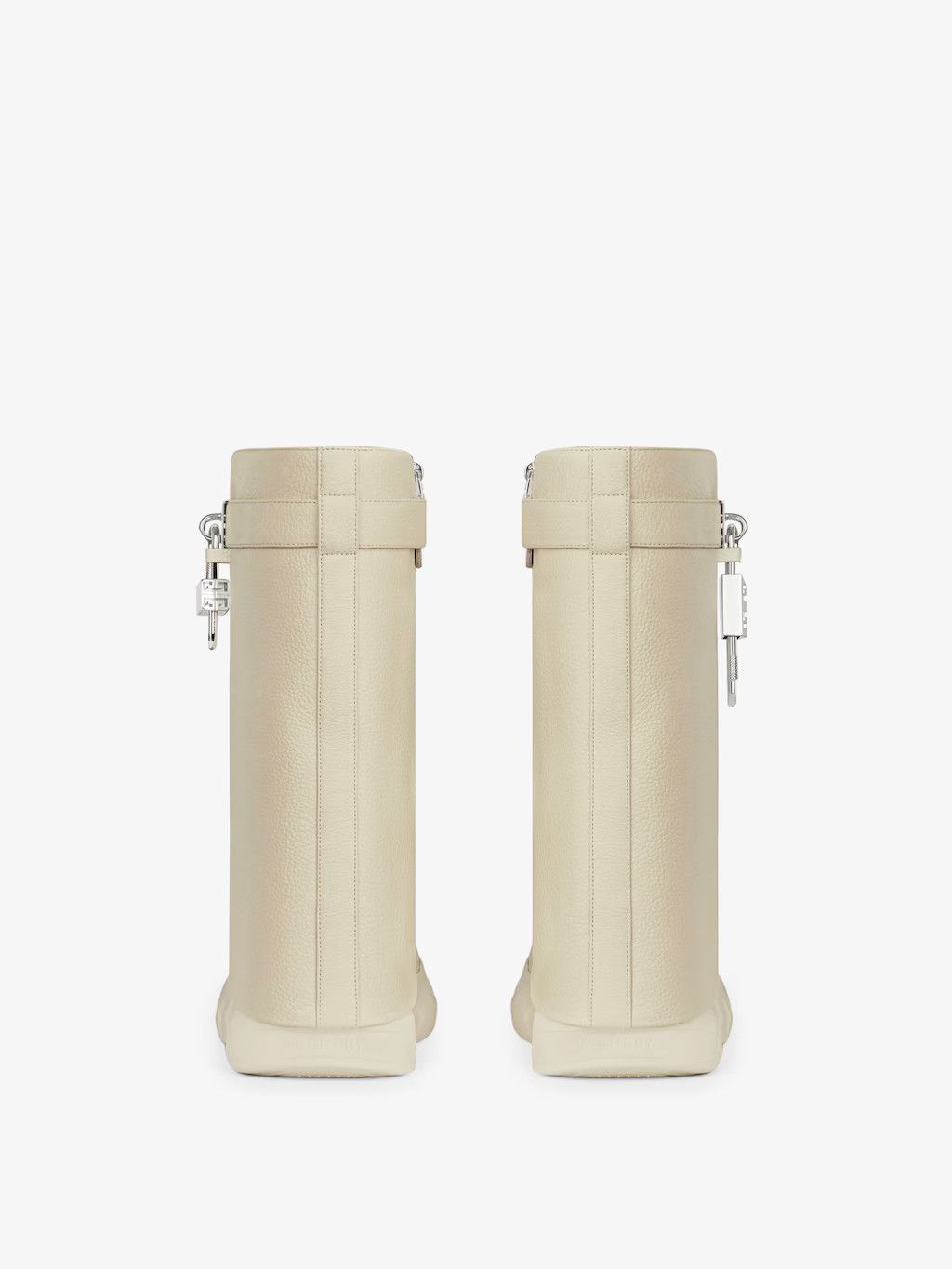 Givenchy o1w1db10325 Shark Lock Ankle Biker Boots in Beige Size US 8 / IT 38 - 4 Thumbnail