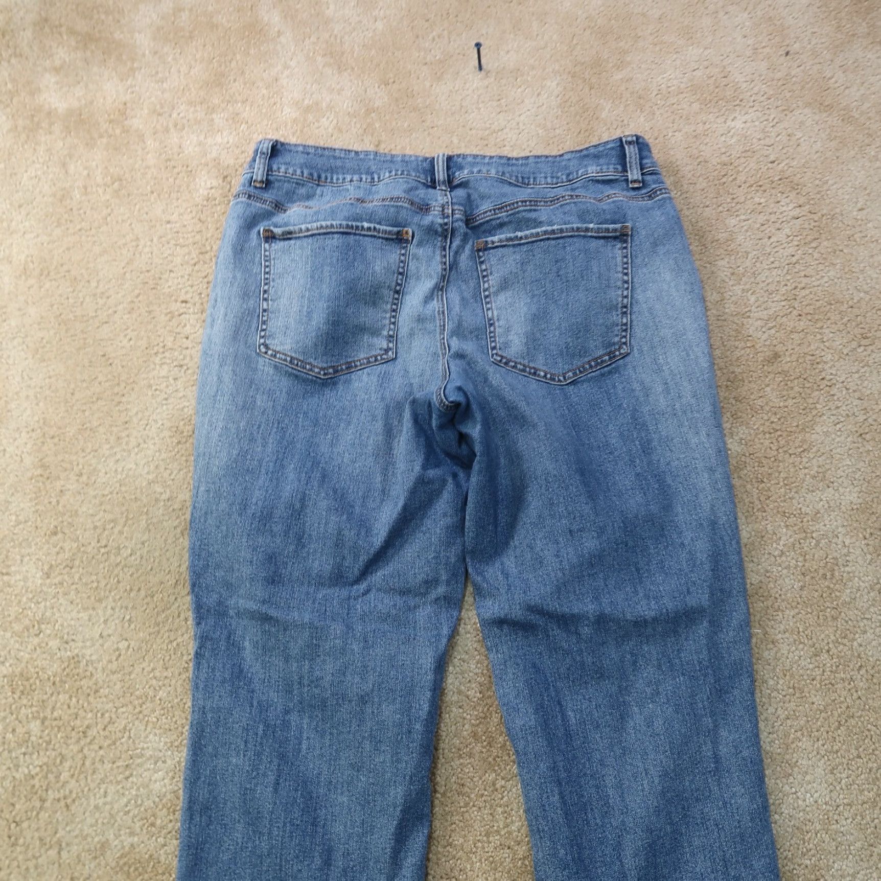 Vintage Maurices Jeans High Rise Boyfriend Women's 14W Blue Stretch Denim Button Fly 5-Pocket Design Regular Inseam 28 in . Size 36" / US 14 / IT 50 - 6 Thumbnail