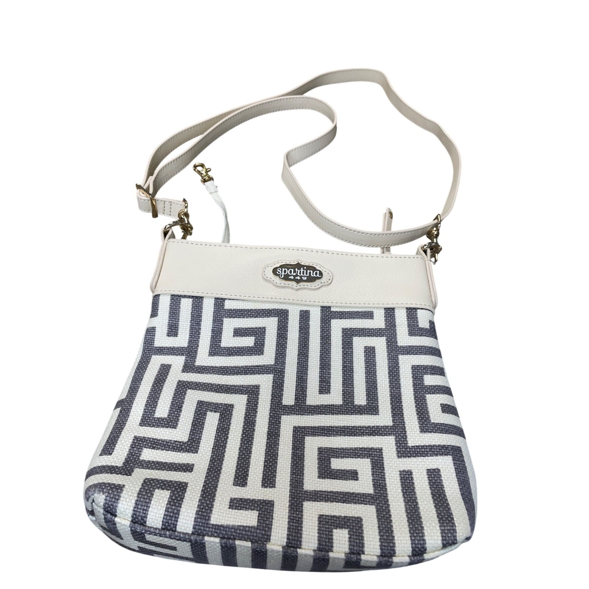 Other Spartina 449 womans cream gray leather linen crossbody handb Size ONE SIZE - 1 Thumbnail
