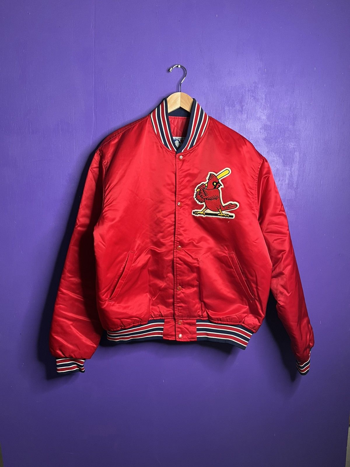 MLB × Starter × Vintage Vintage 90s Starter St Louis cardinals satin jacket Size US XL / EU 56 / 4 - 1 Thumbnail