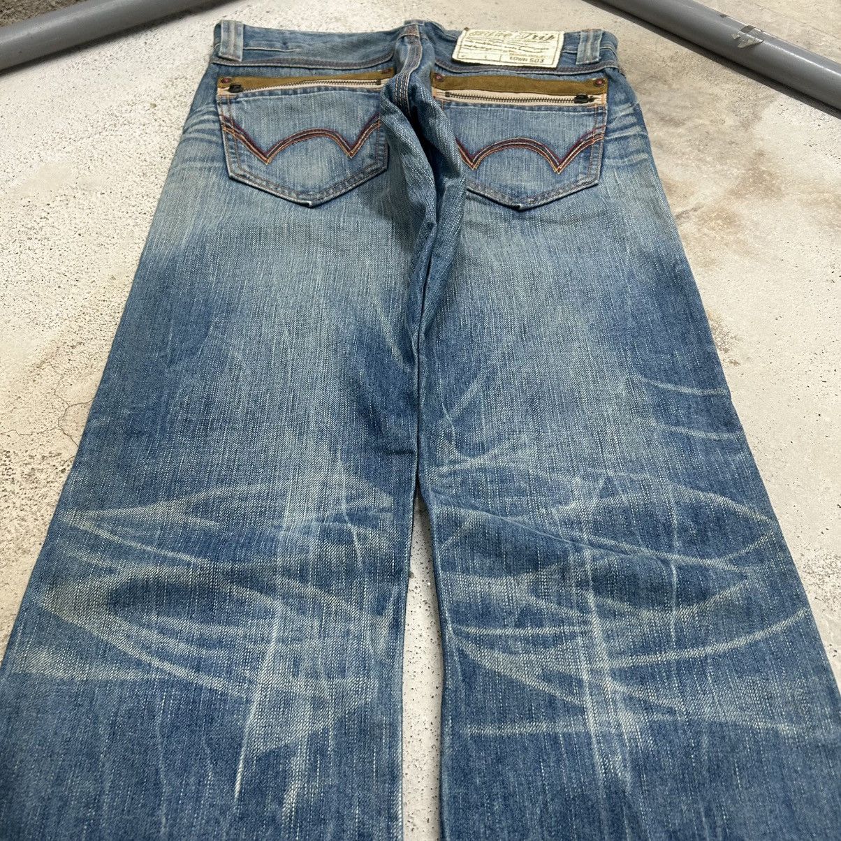 Edwin Vintage Edwin 503 Flare Blue Way Washed Light Blue Jean Size US 30 / EU 46 - 10 Thumbnail