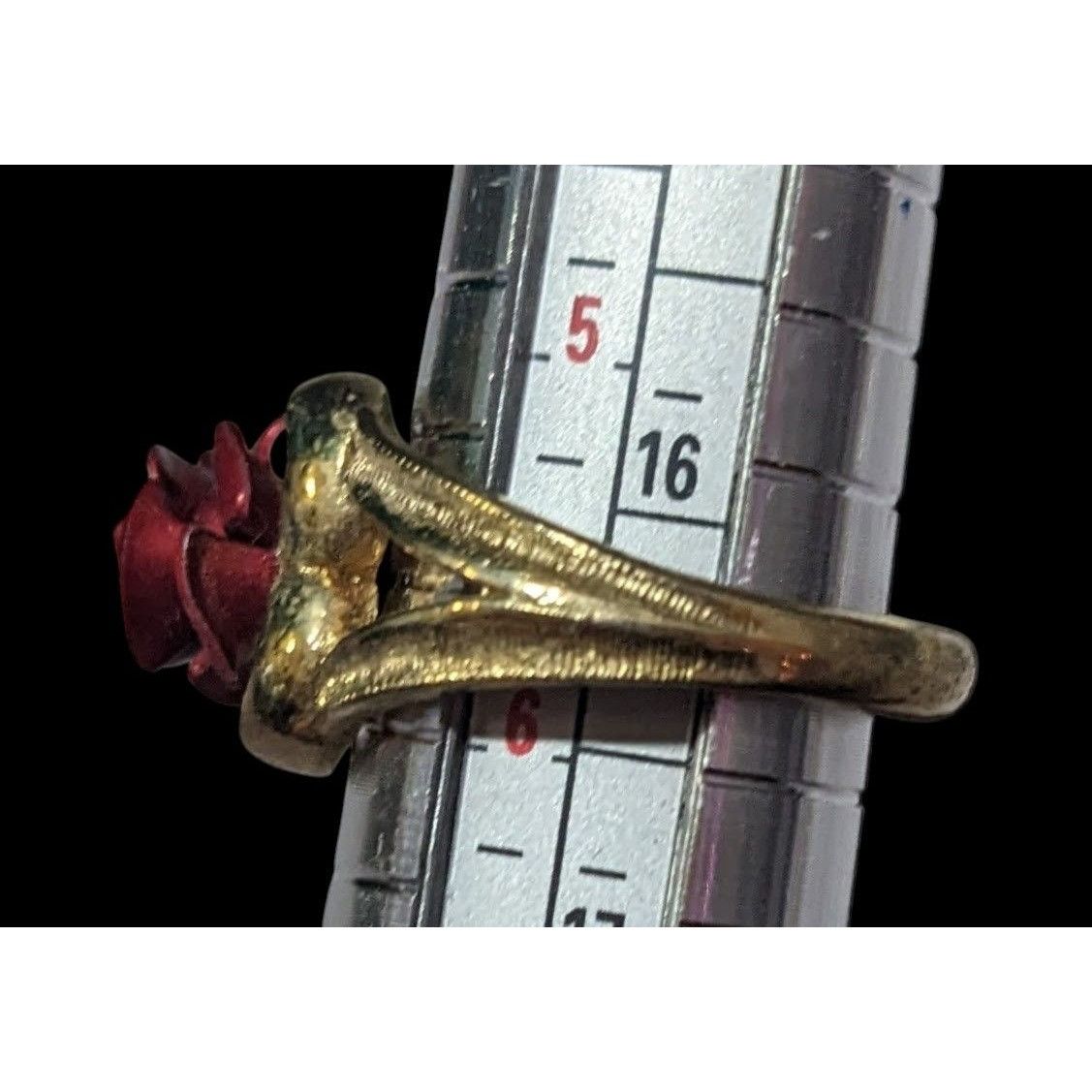 Other Vintage Open Heart Red Rose Gold Tone Fashion Ring Size 6 Size ONE SIZE - 5 Thumbnail