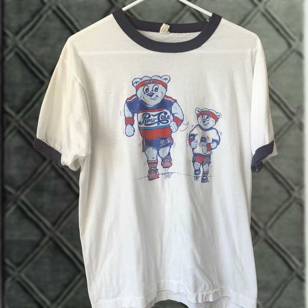 Vintage VINTAGE Pepsi Cola Bears 1247 T-Shirt Single Stitch Adult XL White Cotton Knit Crew Neck Men Size US XL / EU 56 / 4 - 1 Thumbnail