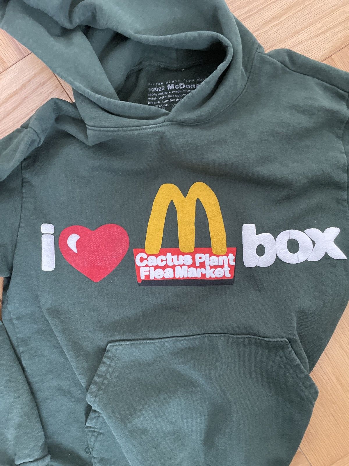 image of Mcdonalds X Cactus Plant Flea Market Hoodie (Green) S, Men's (Size Small)