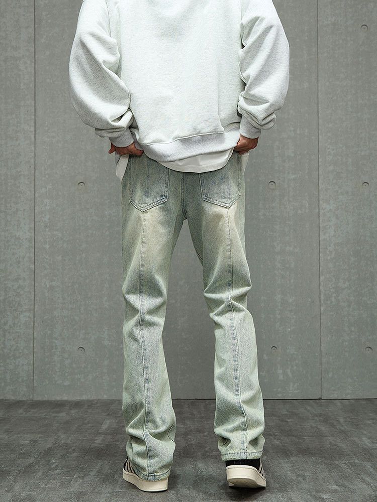 Japanese Brand × Jean Men's American high street washed distressed patchwork jeans Size US 32 / EU 48 - 4 Thumbnail