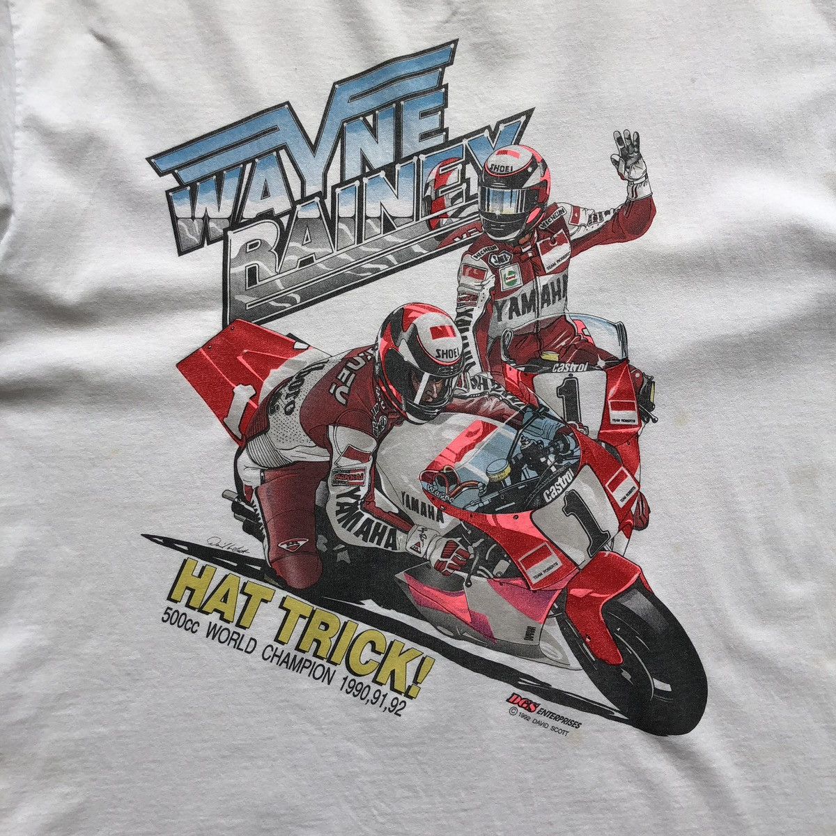 Jerzees Jerzees Wayne Rainey 1992 World Champion 500 Vintage T-Shirt Size US XL / EU 56 / 4 - 5 Thumbnail