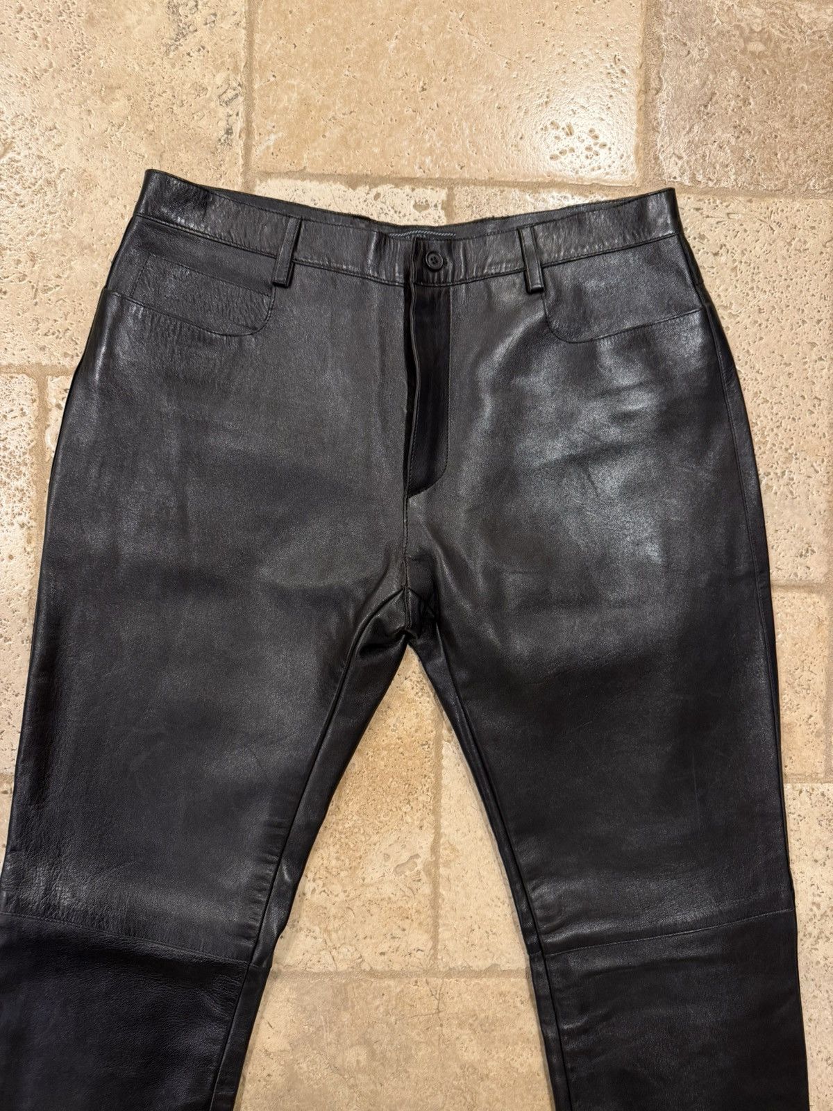 Prada Prada Vintage Dark Brown Leather Moto Pants Size US 32 / EU 48 - 5 Thumbnail