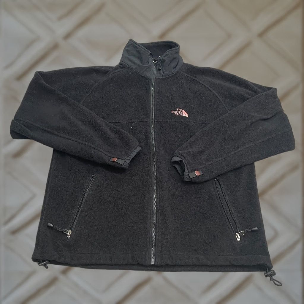 The North Face Jacket Medium Black Fleece Full Zip Pocket Outdoor Hiking Mens
