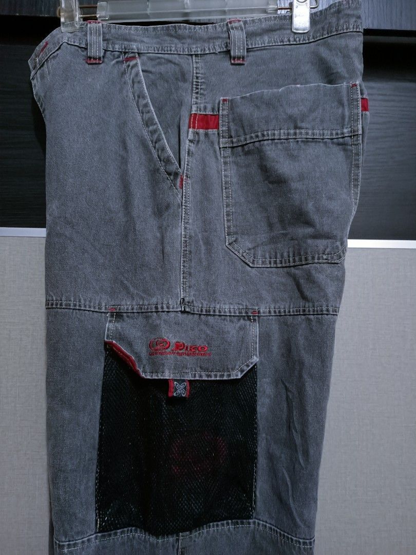 Japanese Brand Y2K Piko Grey Tech Cargo Jeans (W34) Size US 34 / EU 50 - 6 Thumbnail
