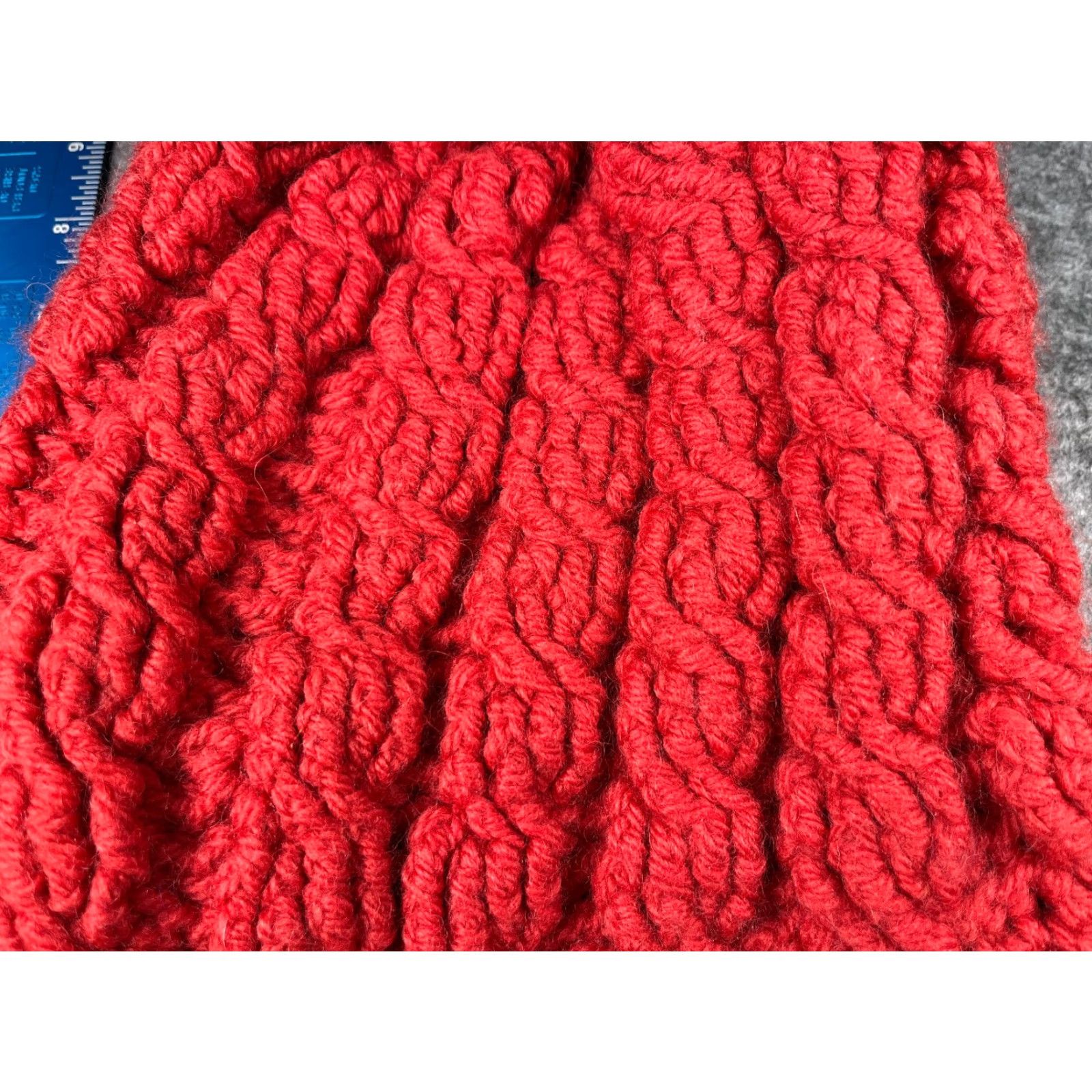 Vintage Handmade Beanie Toque Women One Size Red Crochet Cable Knit Acrylic Blend Pom Beanie Size ONE SIZE - 2 Thumbnail