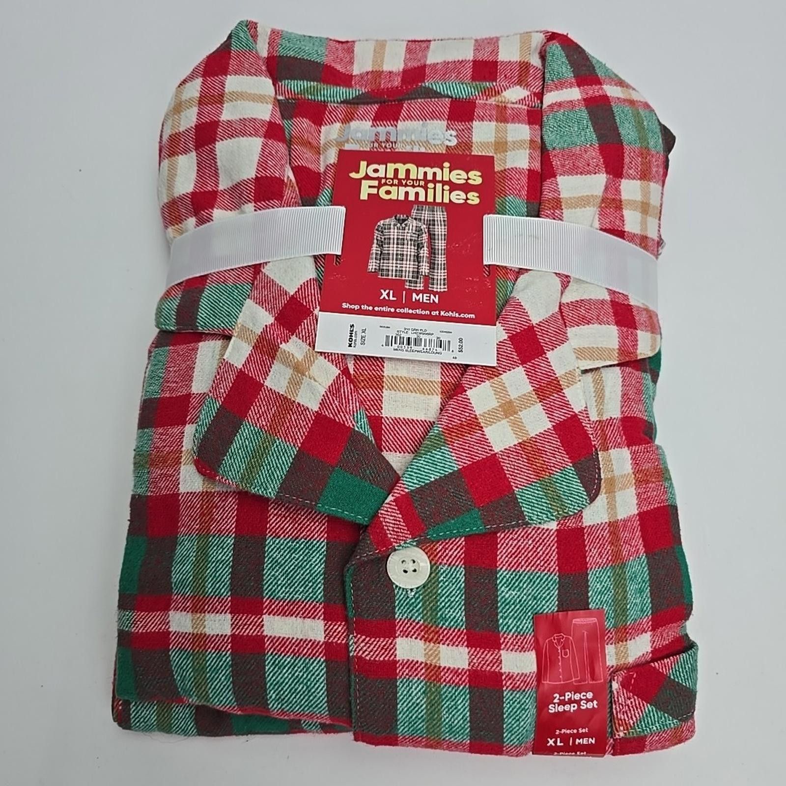 Other Mens Jammies Families Red Plaid Flannel Pajama Set Size XL Size ONE SIZE - 1 Thumbnail