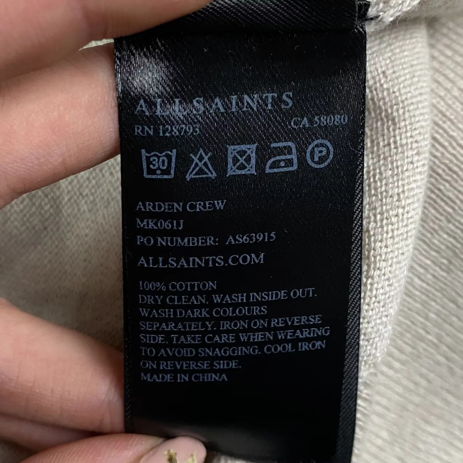 Allsaints Mens Sweatshirt Allsaints Arden Crew Size S Size US S / EU 44-46 / 1 - 6 Thumbnail