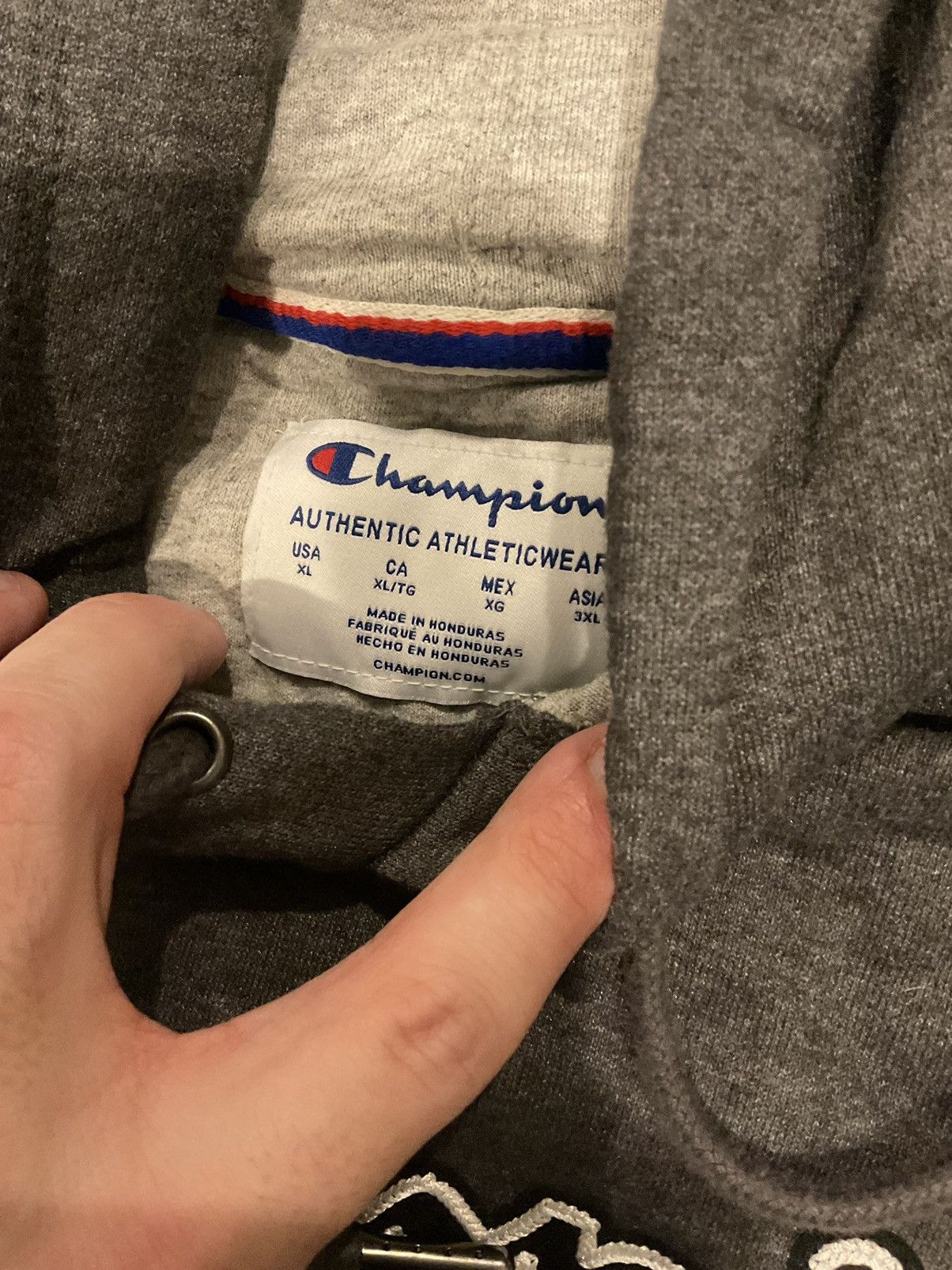 Champion × Vintage Vintage Gray Champion hoodie Size US XL / EU 56 / 4 - 2 Thumbnail