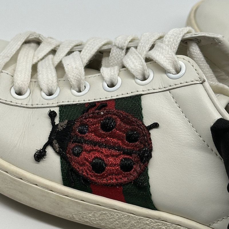 Gucci Gucci Ace Leather Sneakers with Pineapple Embroidery Size US 5 / IT 35 - 3 Thumbnail
