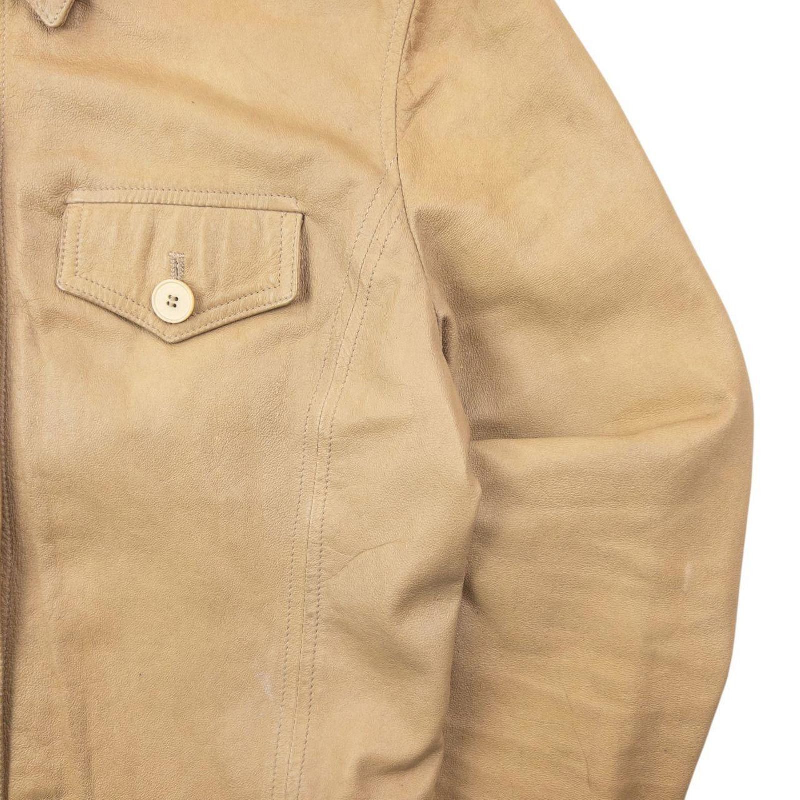 Other Vintage 2000s Armani Jeans Button Up Leather Jacket Size M Size L / US 10 / IT 46 - 6 Thumbnail