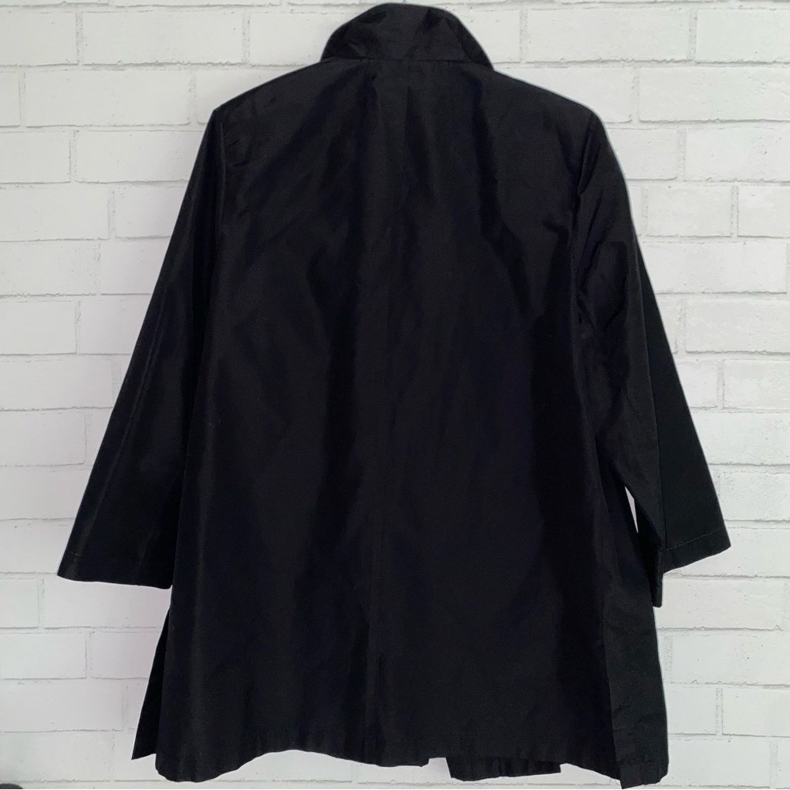 Akris AKRIS $5k O’Neill Silk Swing Coat Trench Black (No Liner) 2 Size XS / US 0-2 / IT 36-38 - 9 Thumbnail