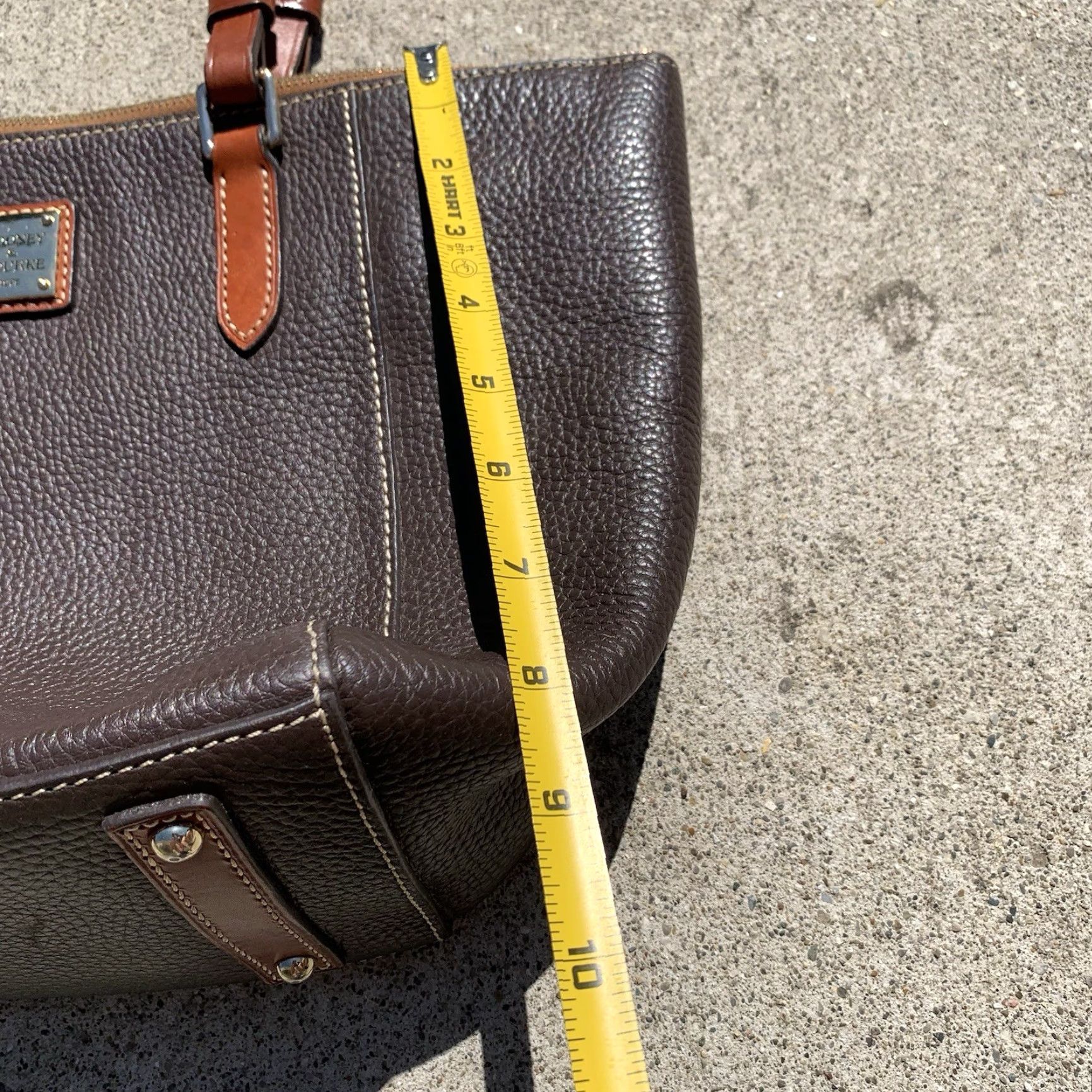 Dooney & Bourke VINTAGE Dooney & Bourke Tote Bag Women Medium Leather Pebbled Brown 2000s Designer Casual Size ONE SIZE - 4 Thumbnail