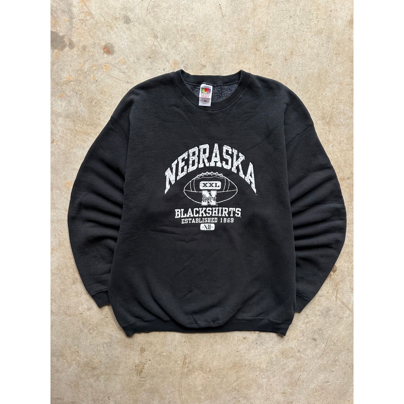 Fruit Of The Loom × Vintage Vintage Nebraska Cornhuskers Blackshirts 90s Sweatshirt 2XL Size US XXL / EU 58 / 5 - 1 Thumbnail