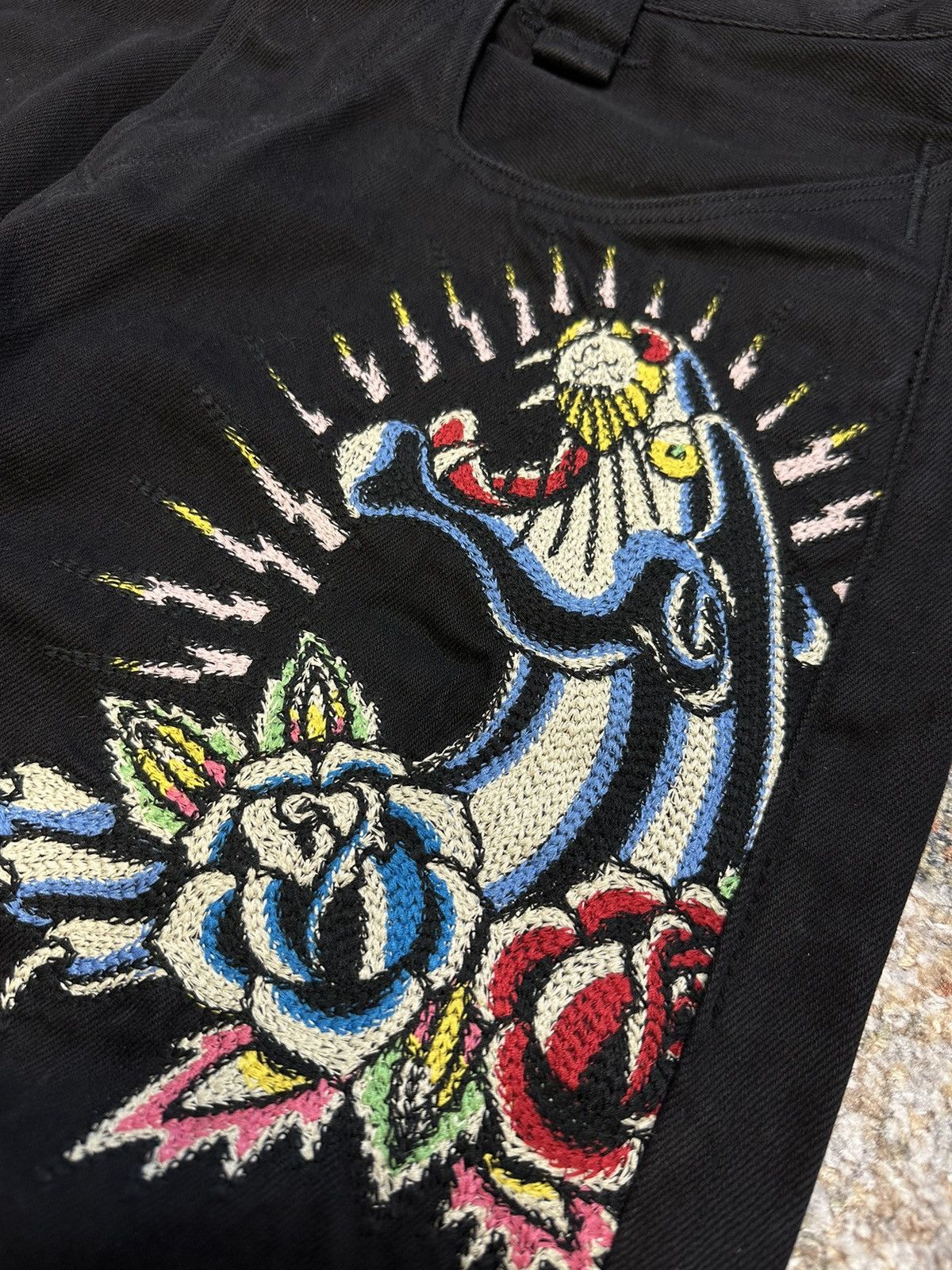 Christian Audigier × Ed Hardy × Japanese Brand 🔥 Very Rare Ed Hardy Pantera Jeans By Christian Audiger Size US 33 - 5 Thumbnail