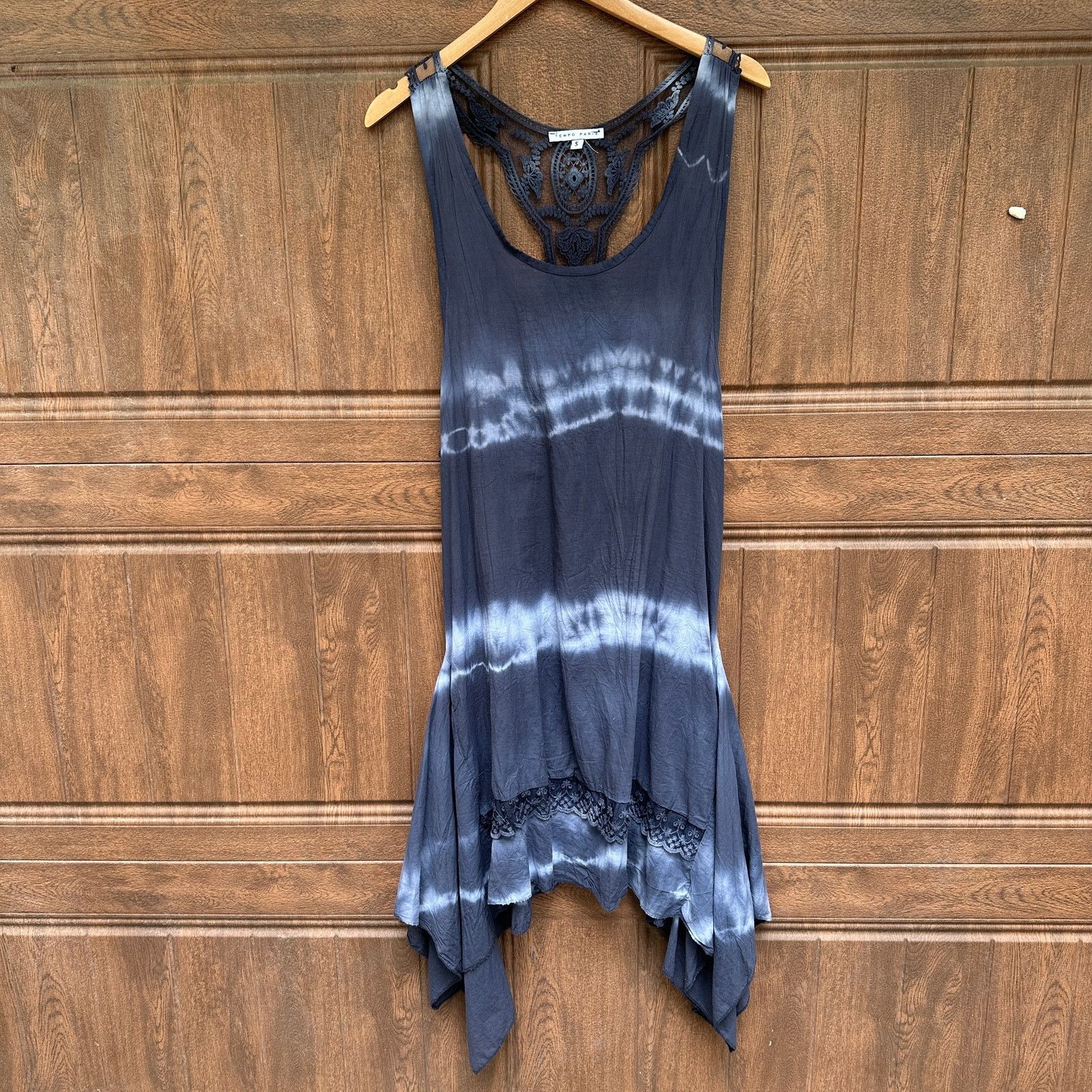 Other Tempo Paris Dress Blue Tie Dye Flowy Gauze Beach Coverup S Size S / US 4 / IT 40 - 3 Thumbnail