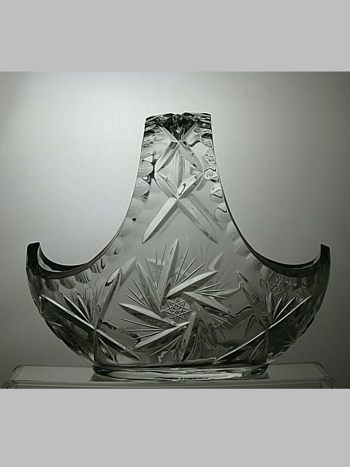 Poeme Bohemien Bohemia Crystal Pinwheel Cut Glass Handed Fruit Basket Size ONE SIZE - 1 Thumbnail