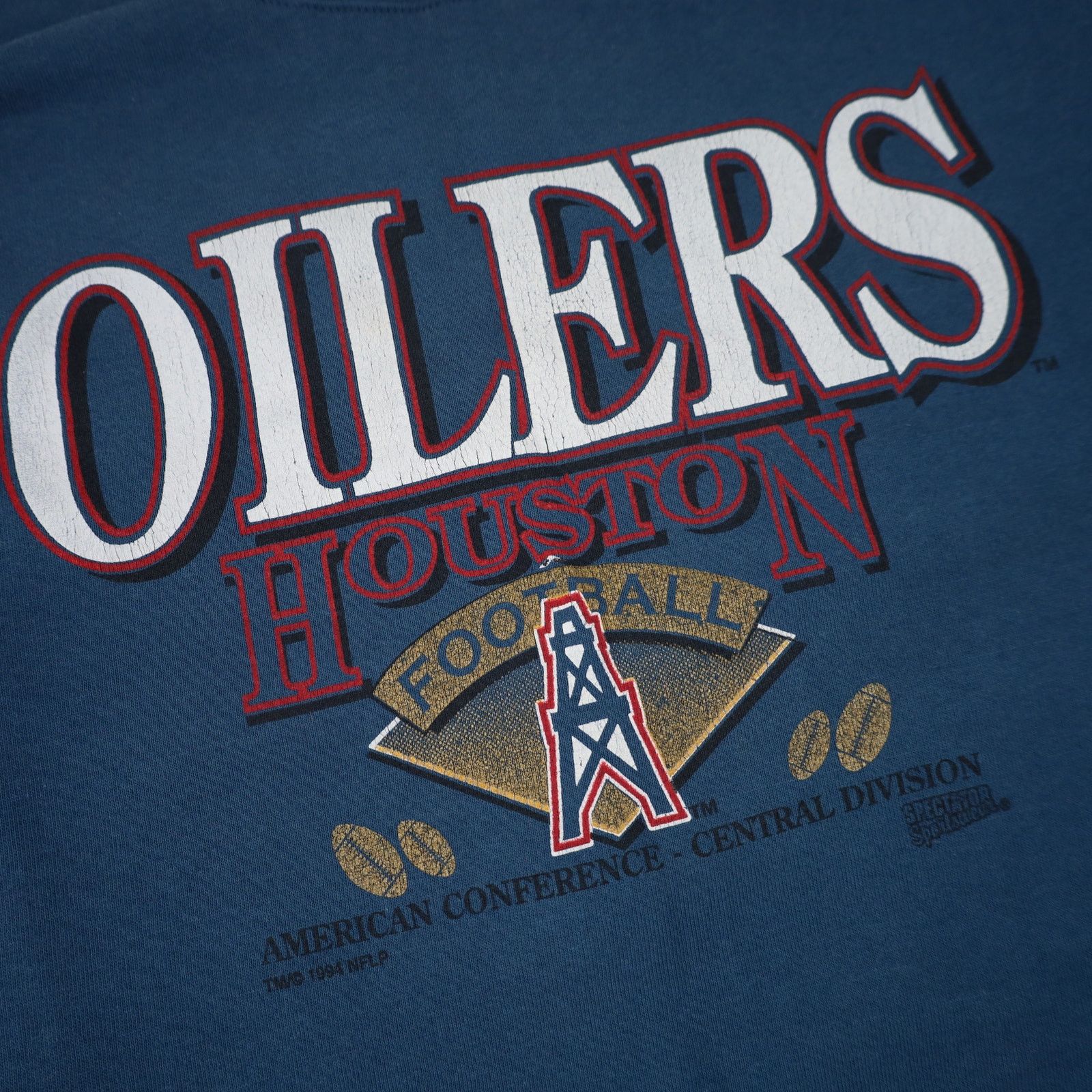 NFL × Vintage Vintage Houston Oilers Spellout Graphic Sweatshirt Size US XXL / EU 58 / 5 - 4 Thumbnail