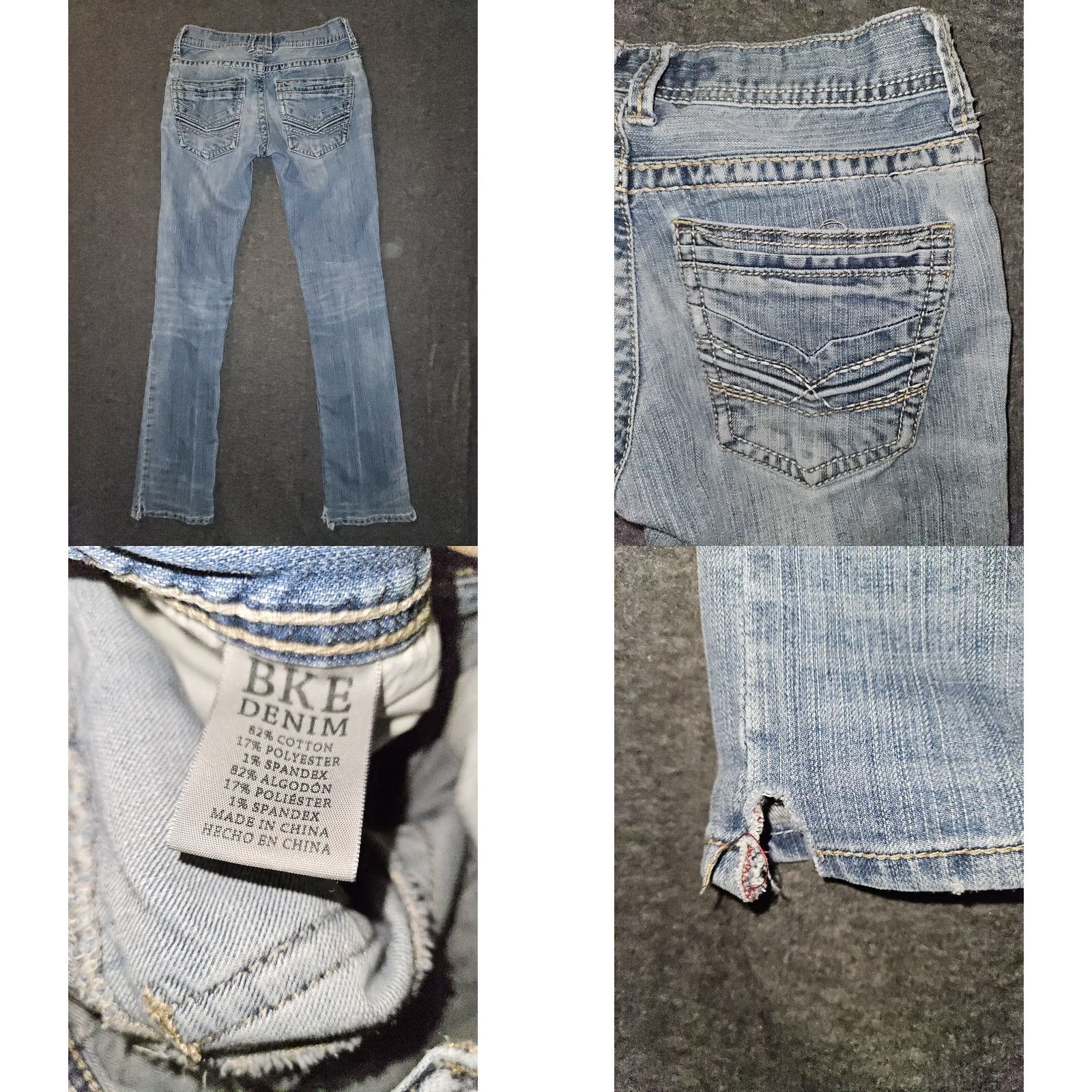 Vintage BKE Aiden Straight Jeans Women's 27 Regular Low Rise Blue Embroidered Preppy Denim Jeans Womens 27 Inseam 30 Size 27" / US 4 / IT 40 - 8 Thumbnail