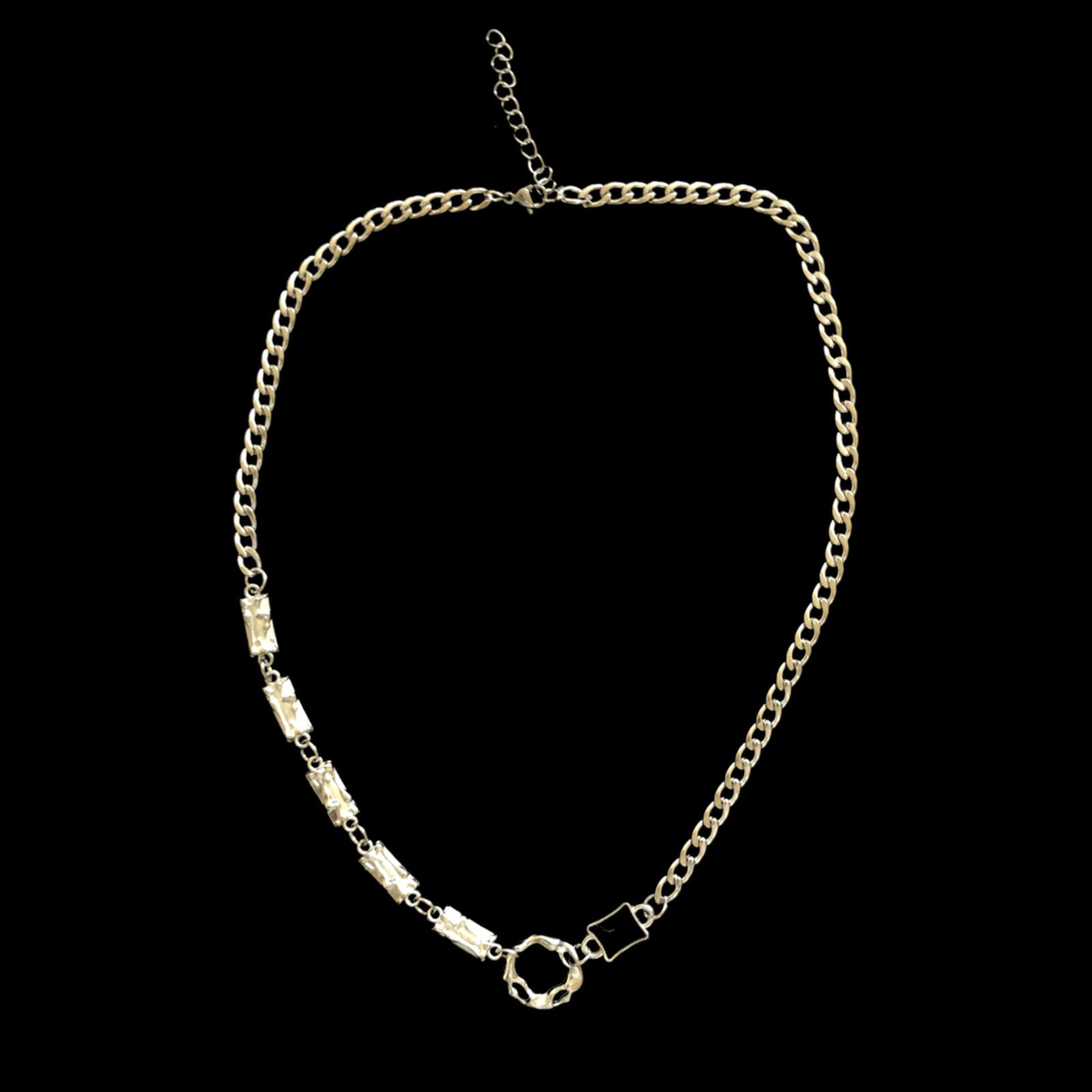 Jewelry Chain Necklace Punk Gothic Chrome Rock in Silver, Men's