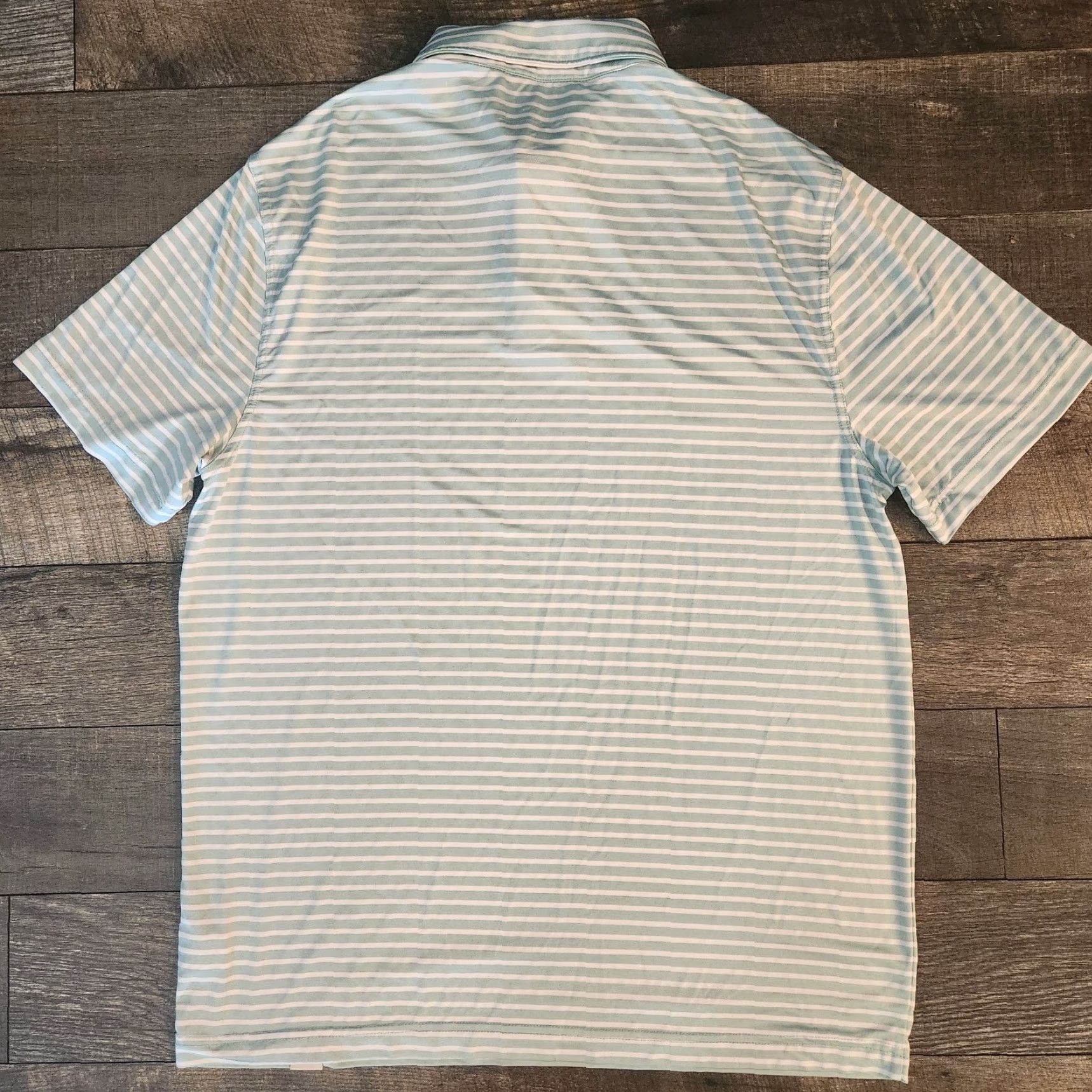 Vintage Rorie Whelan Stripe Polo Shirt Golf Short Sleeve Mens L Green White Striped Shirt Size US L / EU 52-54 / 3 - 4 Thumbnail