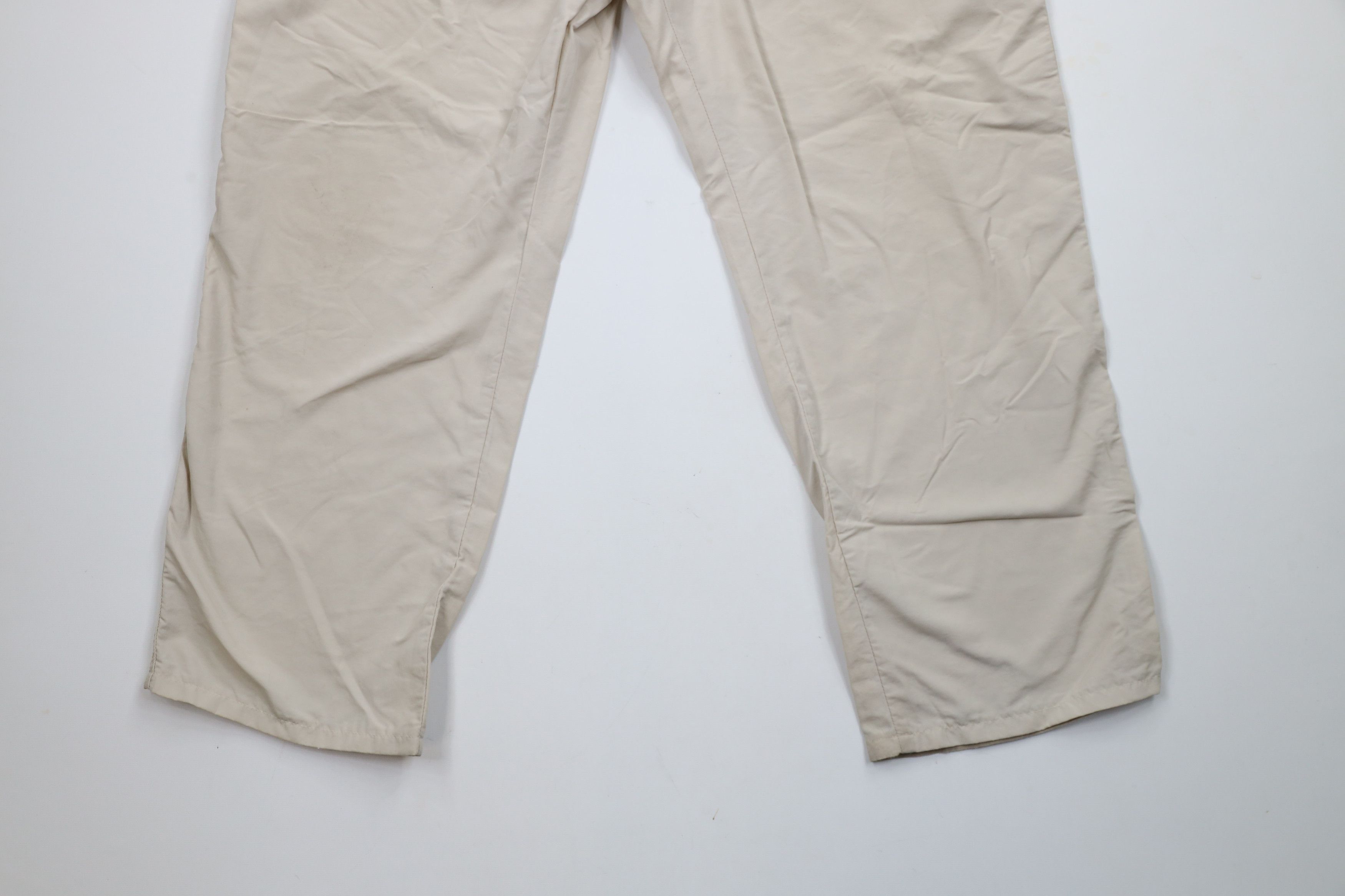 Lands' End × Vintage Vintage 90s Lands End Wide Leg Windbreaker Pants Beige Tan Size 38" / US 16 / IT 52 - 4 Thumbnail