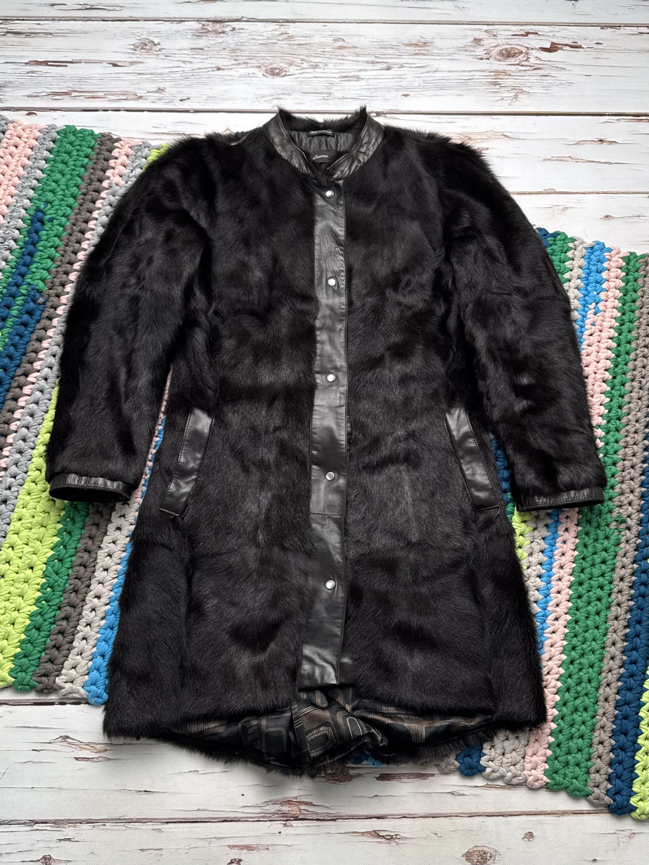 Vintage Women Vintage Real Fur Coat Dark Brown Leather Long Jacket Size S / US 4 / IT 40 - 5 Thumbnail
