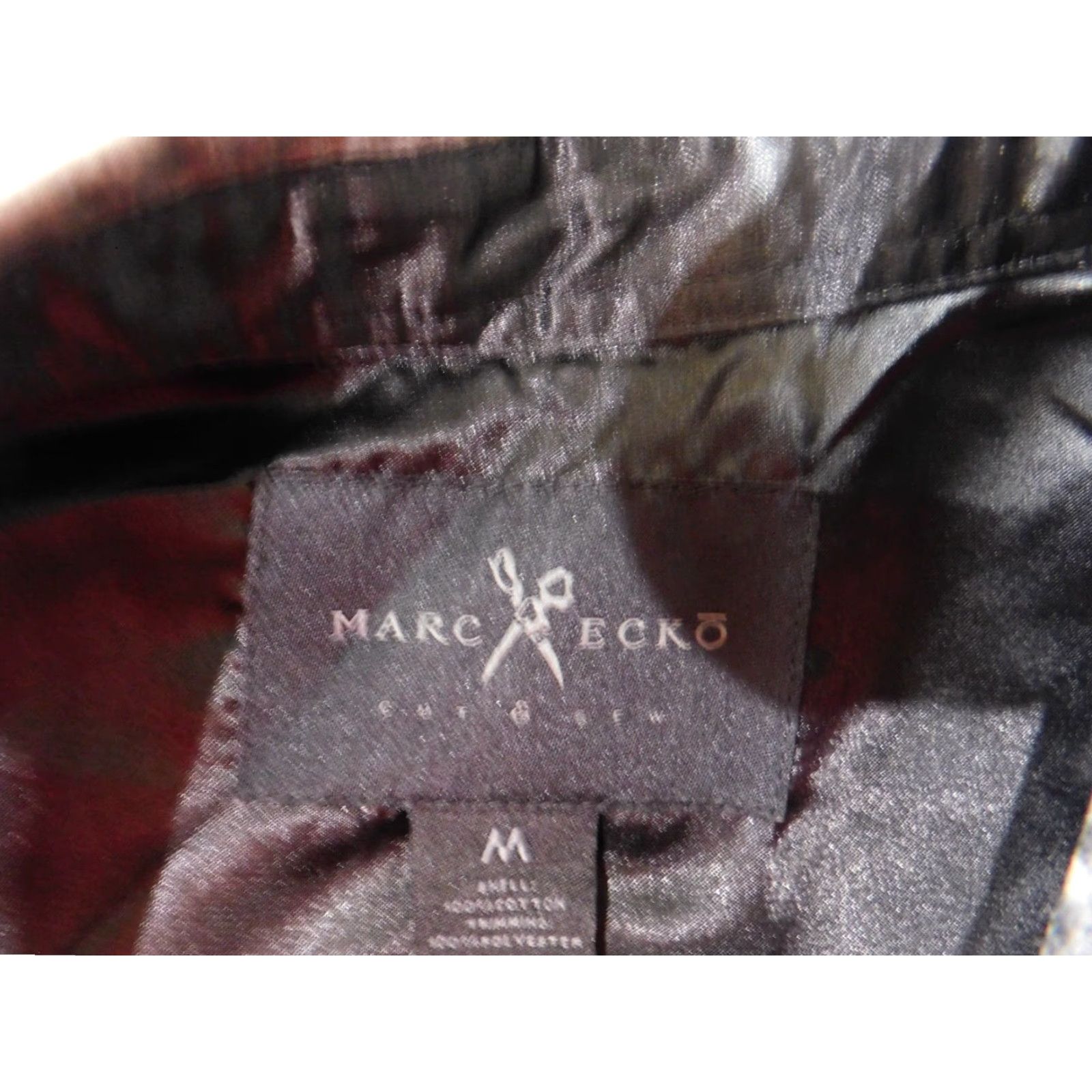 Marcs Marc Ecko Mens Shirt Medium Gray Logo Classic Logo Button-Up Short Sleeve Collared Camp Casual Western 90s? Size US M / EU 48-50 / 2 - 6 Thumbnail