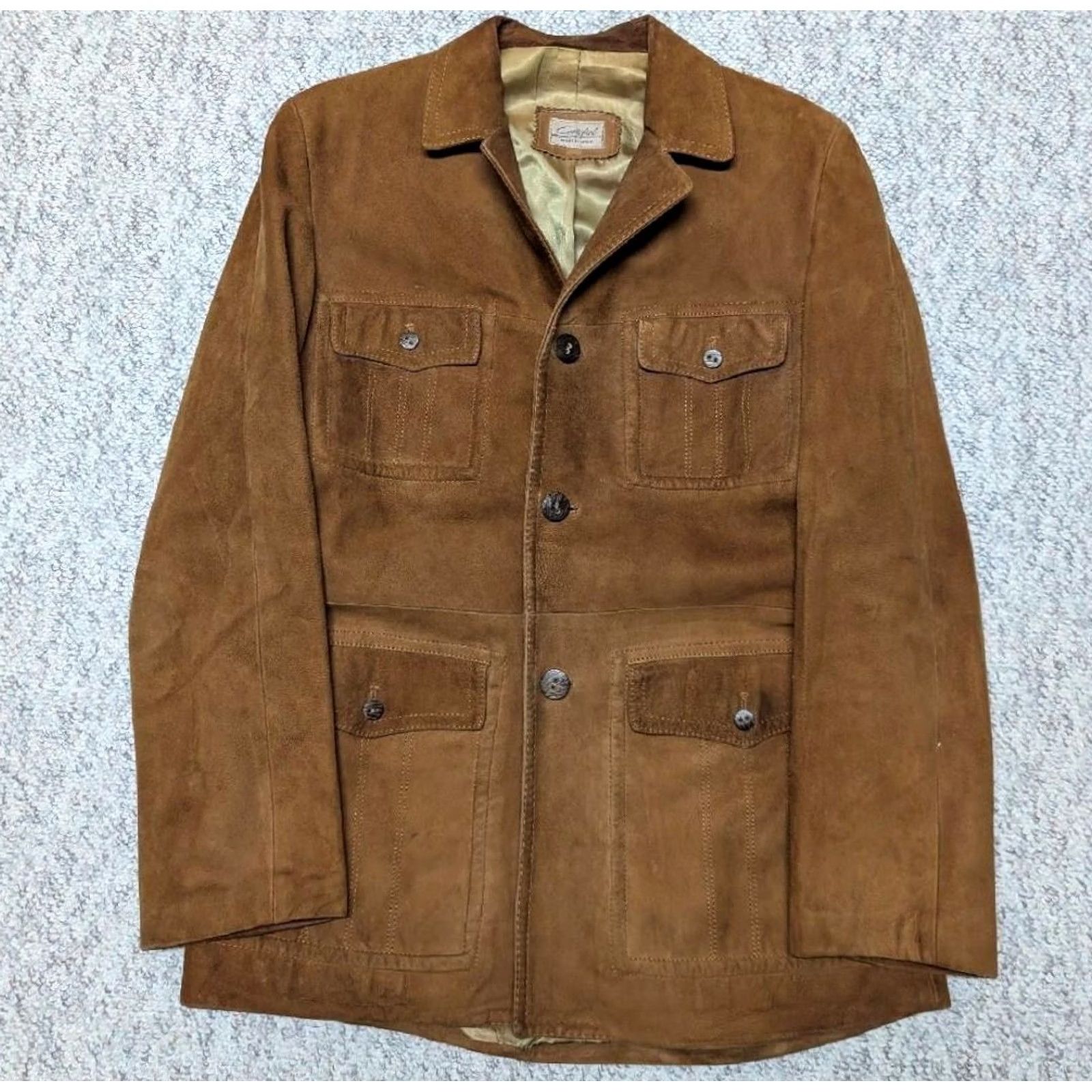 Vintage VINTAGE Cortefiel Jacket Mens Suede Leather 38 Brown NORFOLK Safari Western 90s Retail Size US S / EU 44-46 / 1 - 3 Thumbnail