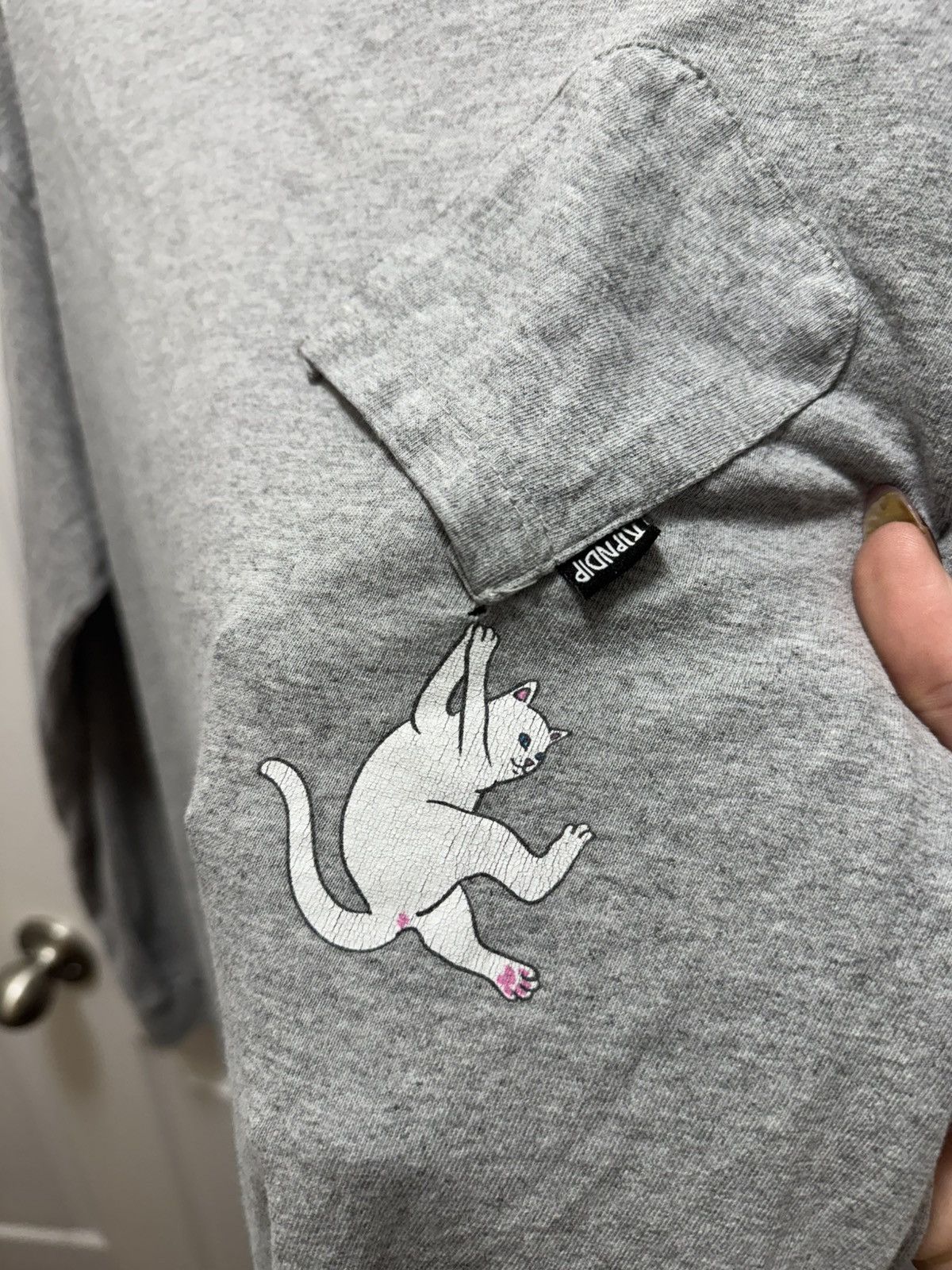 RIPNDIP RipNDip Cat Asymetrical Long Sleeve Pocket Shirt Grey Size US L / EU 52-54 / 3 - 3 Thumbnail