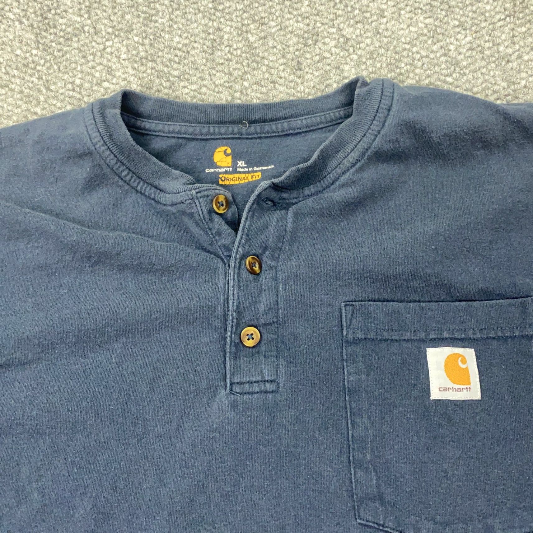 Carhartt Carhartt Henley Shirt Mens XL Blue Long Sleeve Pocket Workwear Original Fit Size US XL / EU 56 / 4 - 4 Thumbnail