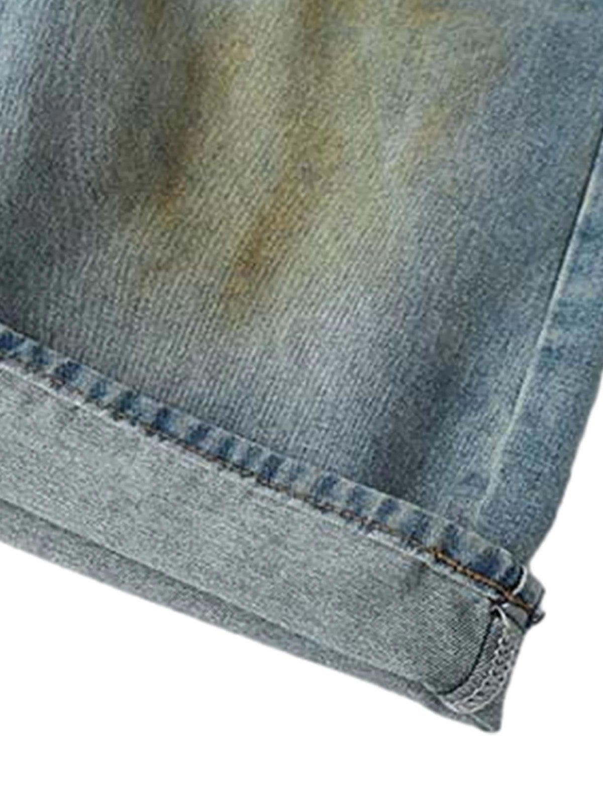 Japanese Brand Washed Distressed Spray-Painted Ripped Jorts Size ONE SIZE - 6 Thumbnail
