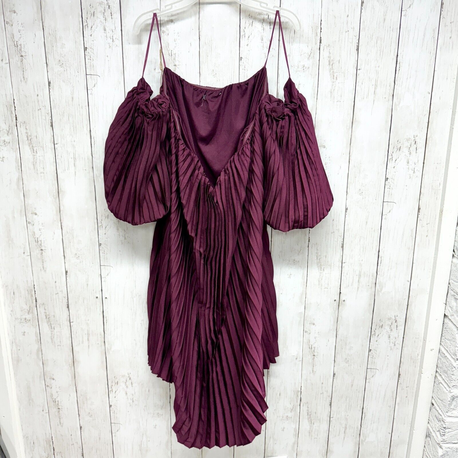 Express Express Dress Size Medium Mini Strapless Puff Sleeve Pleated Size M / US 6-8 / IT 42-44 - 1 Thumbnail