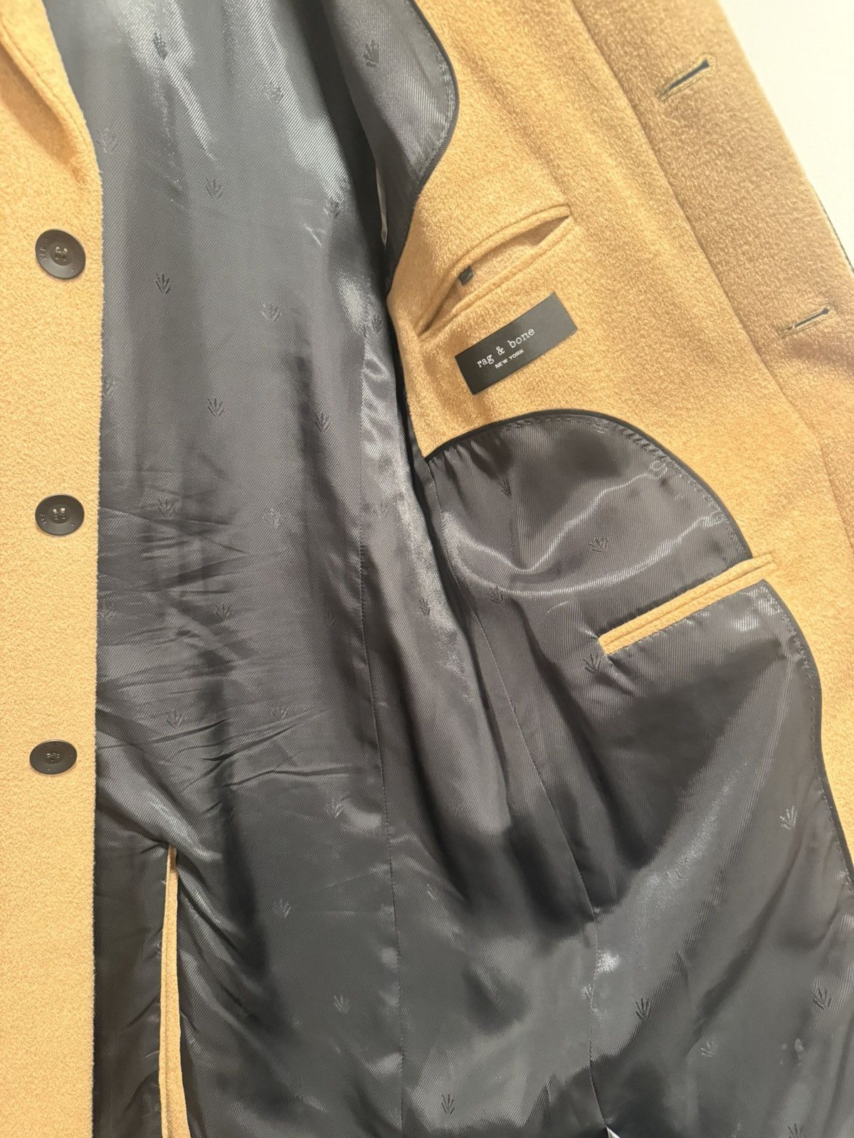 Rag & Bone Rag & Bone Italian Sheep Leather Camel Overcoat Size 42 Size US L / EU 52-54 / 3 - 4 Thumbnail