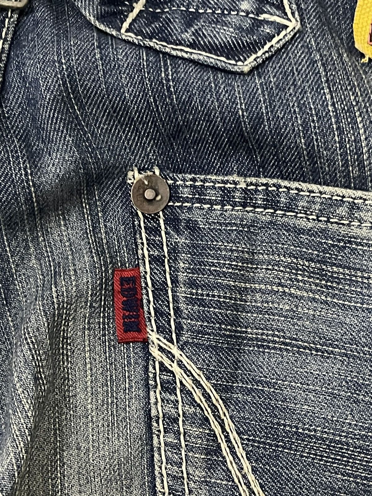Edwin Edwin 503 Blue Trip Buckle Back Denim Size US 34 / EU 50 - 14 Thumbnail