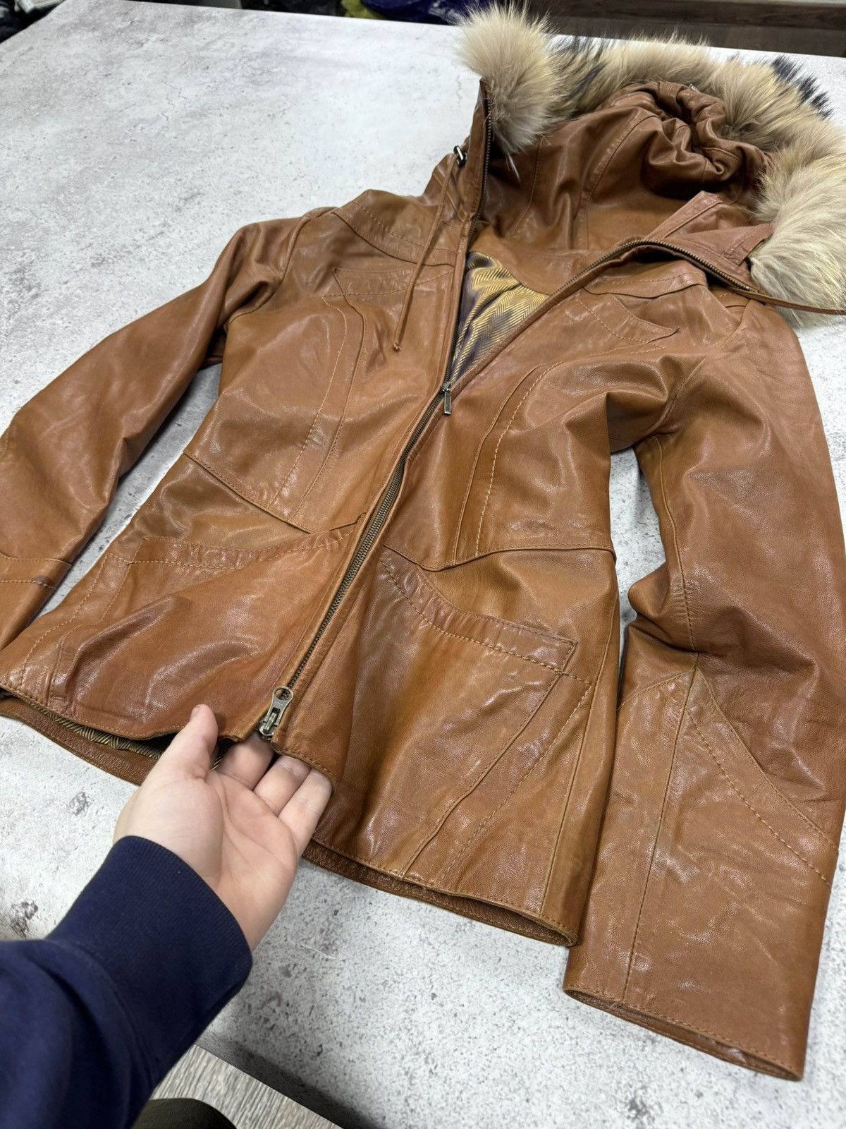If Six Was Nine × Japanese Brand × Le Grande Bleu (L.G.B.) Vintage Real Leather/Fur Japanese LGB Style Long Jacket Size US M / EU 48-50 / 2 - 6 Thumbnail