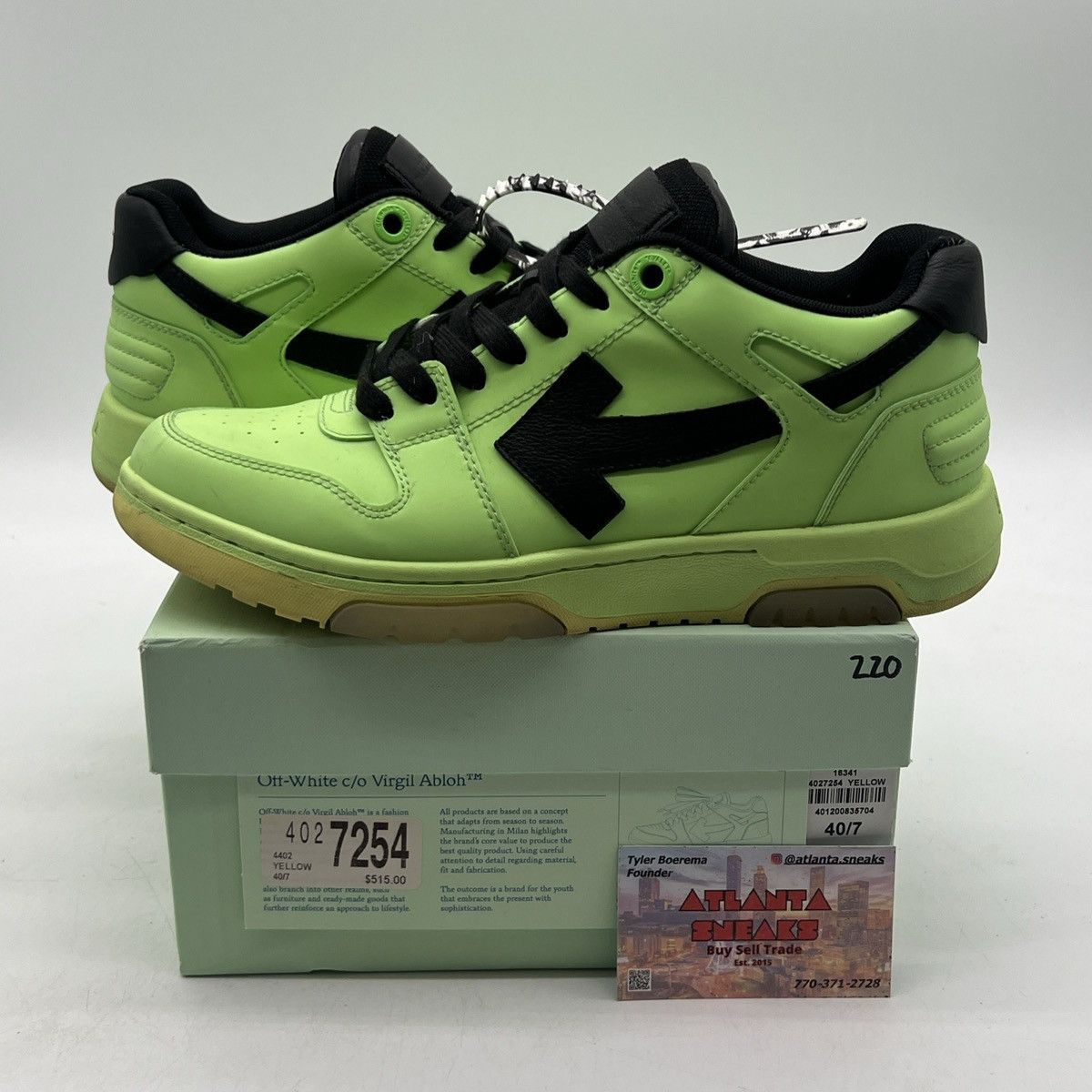 Off-White Off white out of office low fluo green Size US 9.5 / EU 42-43 - 1 Thumbnail