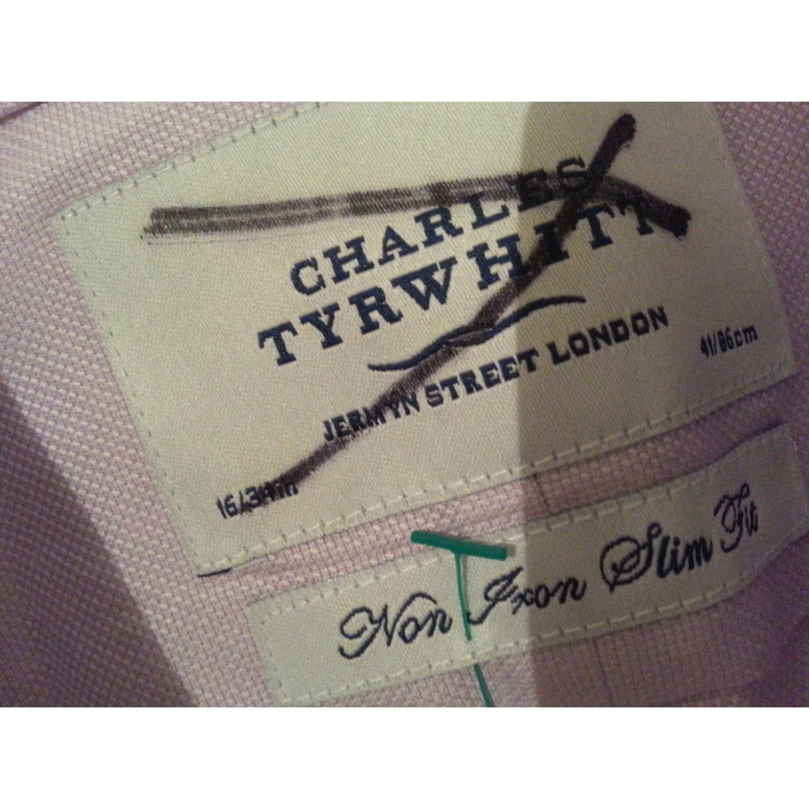 Charles Tyrwhitt Charles Tyrwhitt Dress Shirt 16 34 Purple Cotton Mens Slim Button Shirt Size 42R - 4 Thumbnail