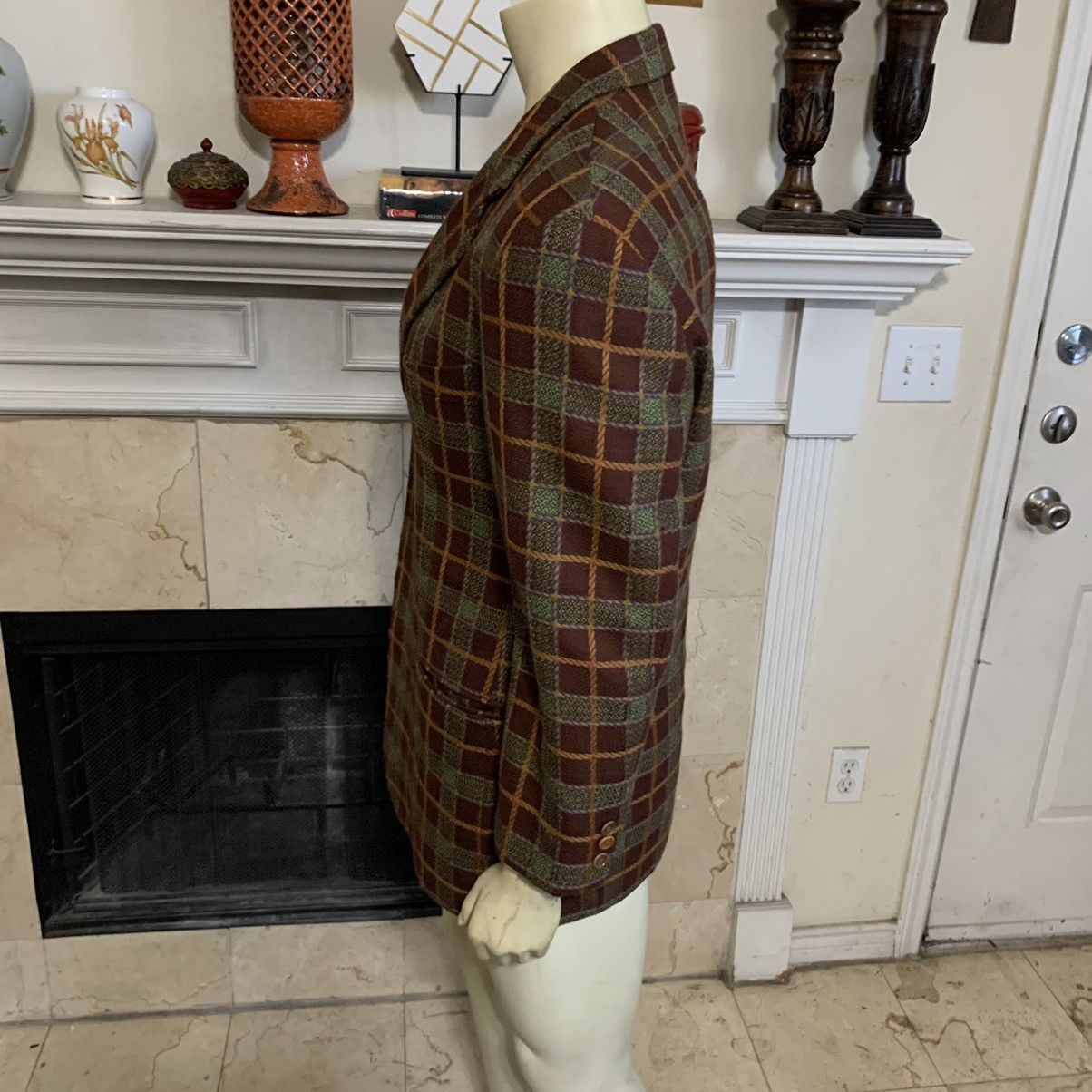 Byblos × Vintage Plaid Wool 3Btn Blazer (Rare) Size 40R - 7 Thumbnail