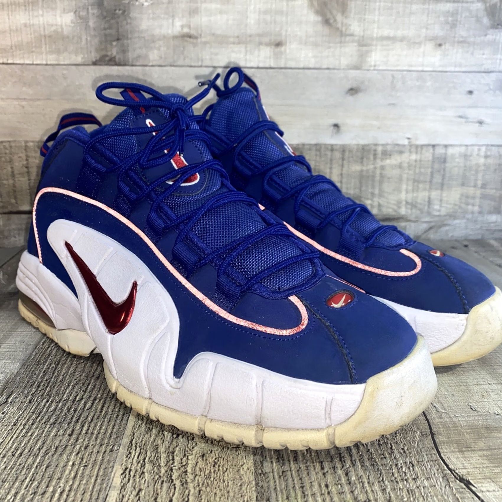 Nike VINTAGE Nike Air Max Penny Sneaker Mens 11 Deep Royal Blue Gym Red 685153-400 USA Olympics Penny Hardaway Reflective Solid Leather Lining Suede Size US 11 / EU 44 - 2 Thumbnail