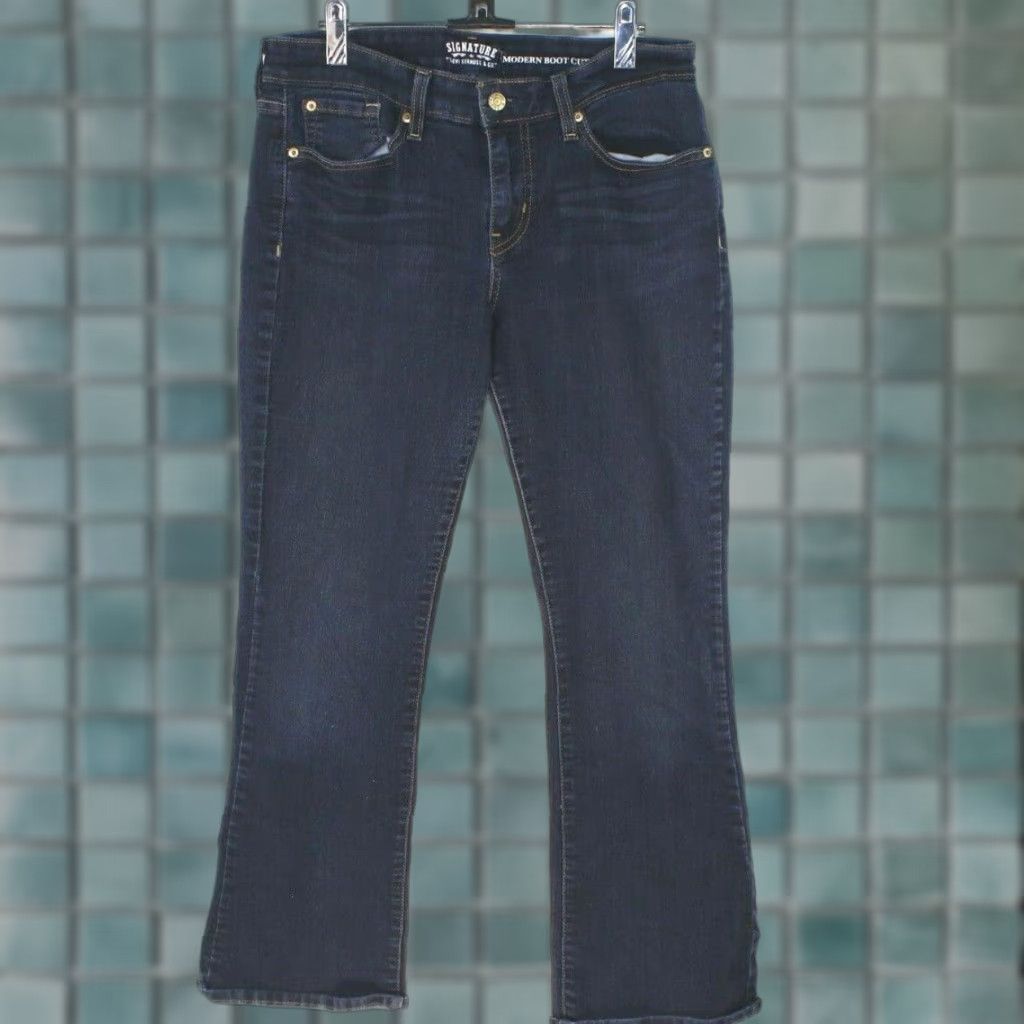 Levi's Levis Signature Modern Denim Jeans Women's Boot Cut 30X27 Size 12 Dark Blue Size 30" / US 8 / IT 44 - 1 Thumbnail
