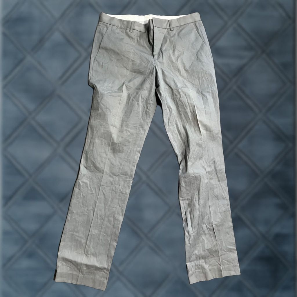 Express Express Photographer Dress Pants Mens 32x34 Gray Straight Leg Zip Front Flat Front Cotton Canvas Pants Size US 32 / EU 48 - 1 Thumbnail